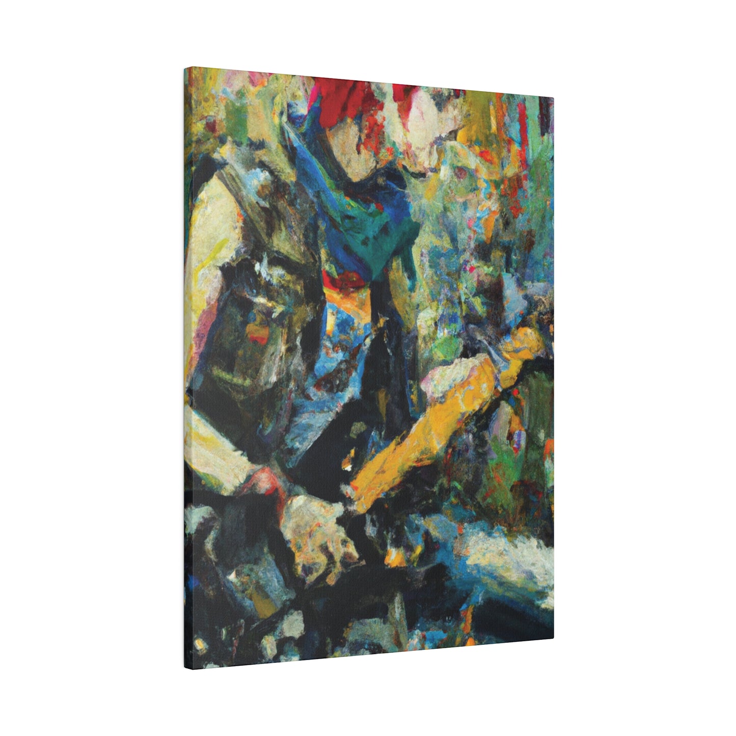 3758W - Rockstar Oil Painting Style Print | Poster | Home Decor | Wall Art | Music Art | Canvas