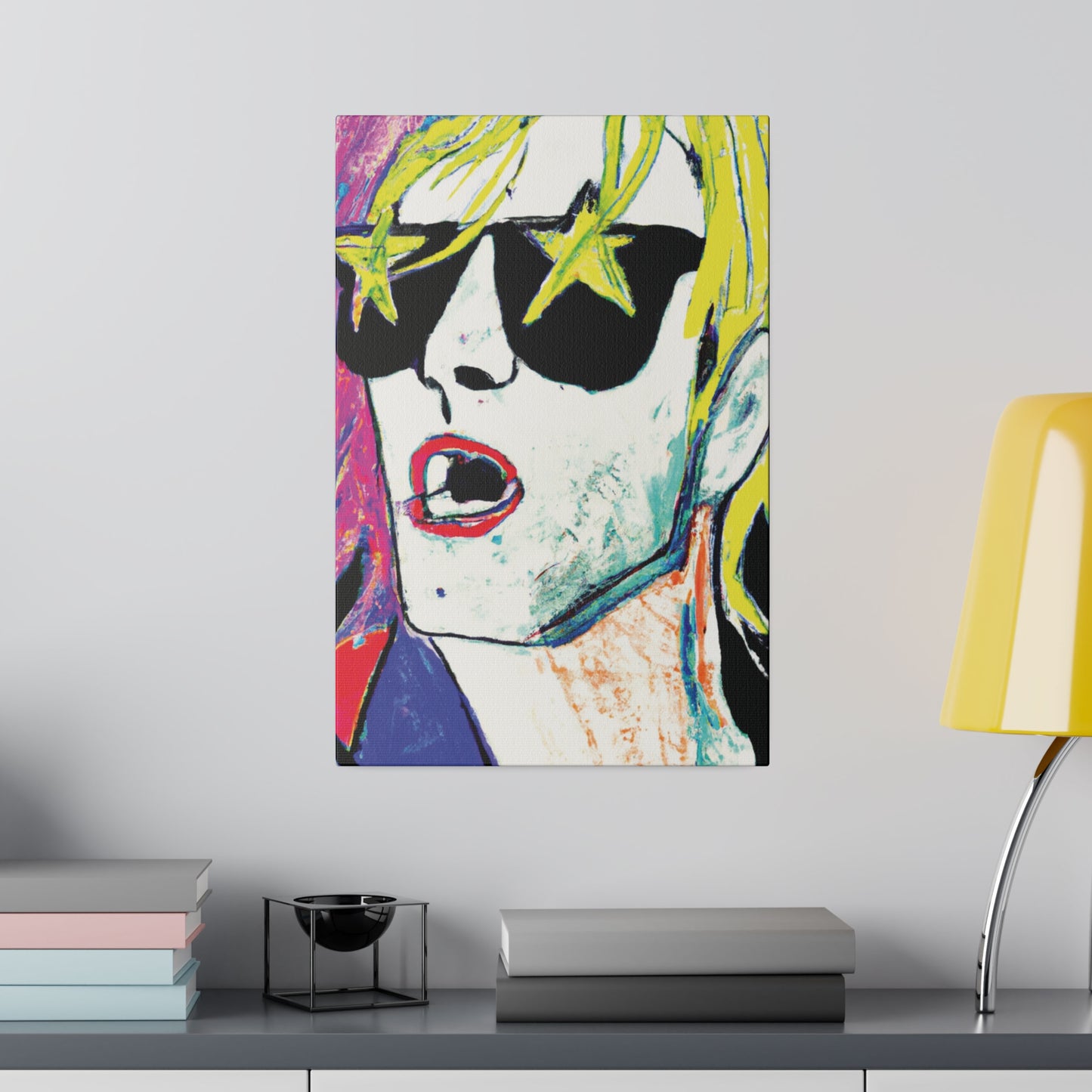 6152H - Rockstar Painting Print | Face | Abstract | Poster | Home Decor | Wall Art | Music Art | Canvas