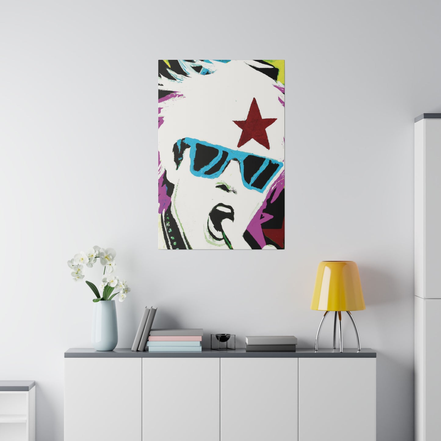 4850F - Rockstar Painting Print | Face | Abstract | Poster | Home Decor | Wall Art | Music Art | Canvas