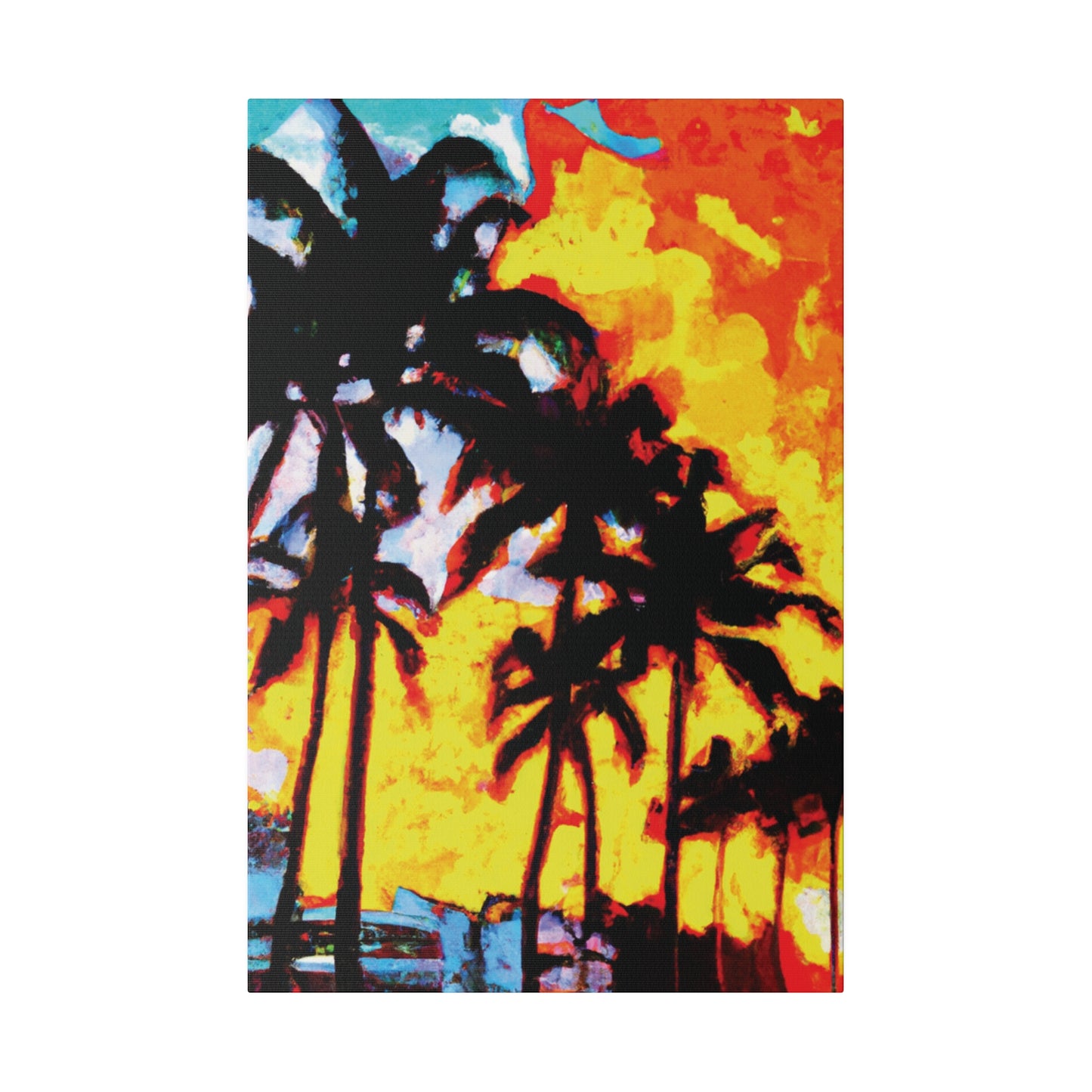 7248Q - Miami Beach Sunset Painting Print | Miami | Beach | Sunset | Poster | Home Decor | Wall Art | Canvas