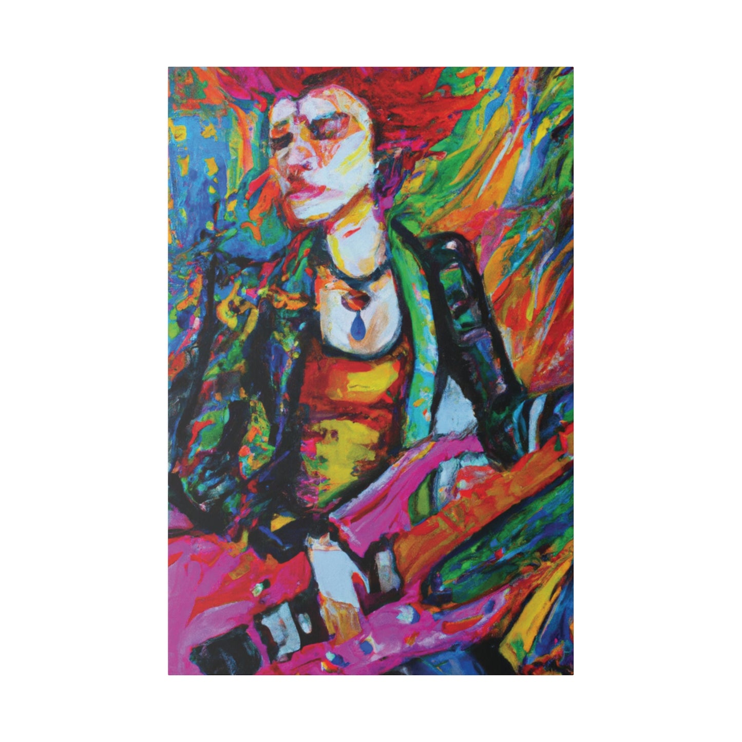 8293B - Rockstar Oil Painting Style Print | Poster | Home Decor | Wall Art | Music Art | Canvas