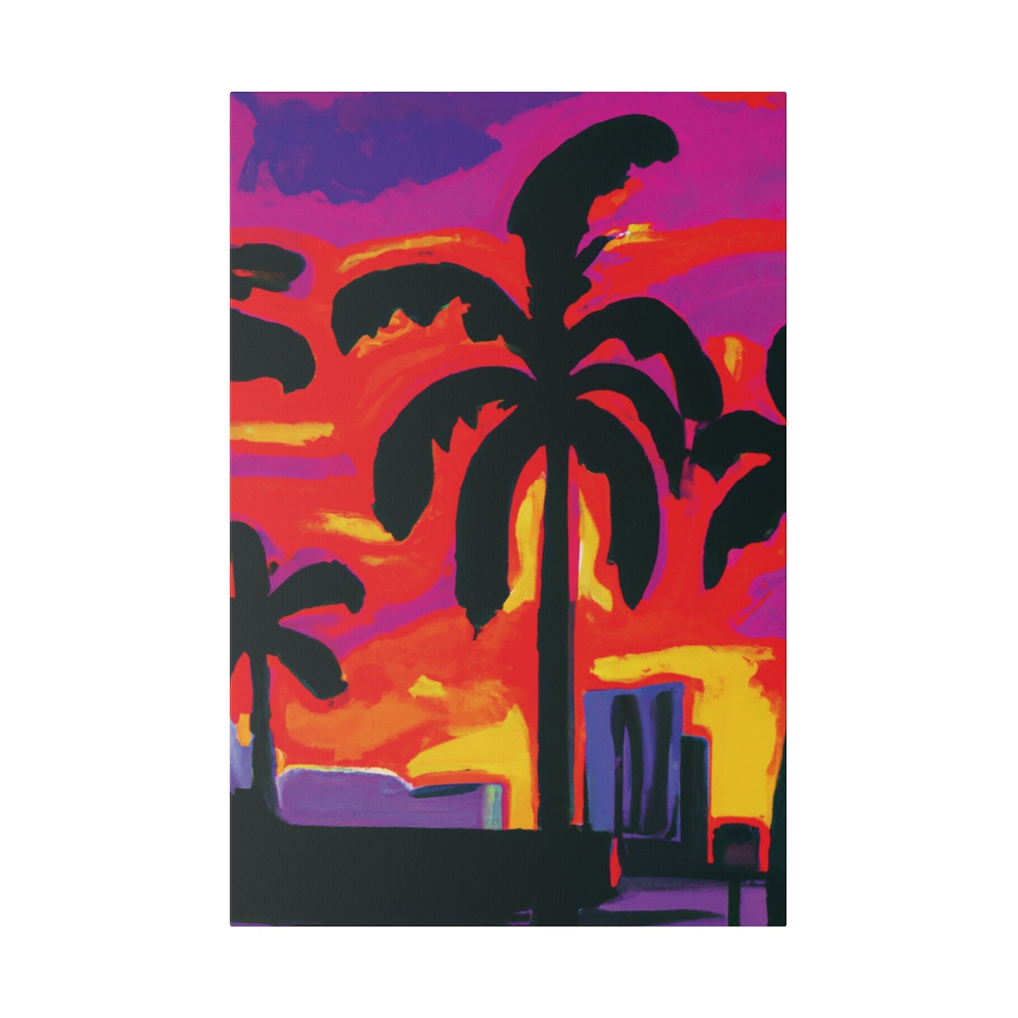 4066V - Miami Beach Sunset Painting Print | Miami | Beach | Sunset | Poster | Home Decor | Wall Art | Canvas