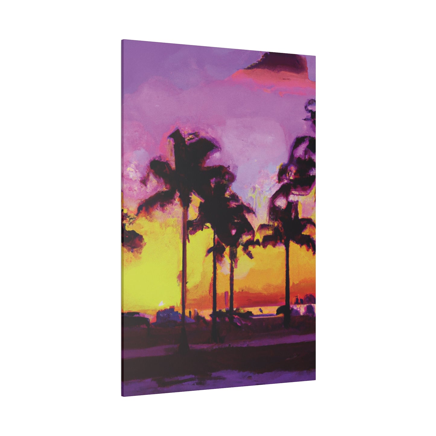 3958L - Miami Beach Sunset Painting Print | Miami | Beach | Sunset | Poster | Home Decor | Wall Art | Canvas