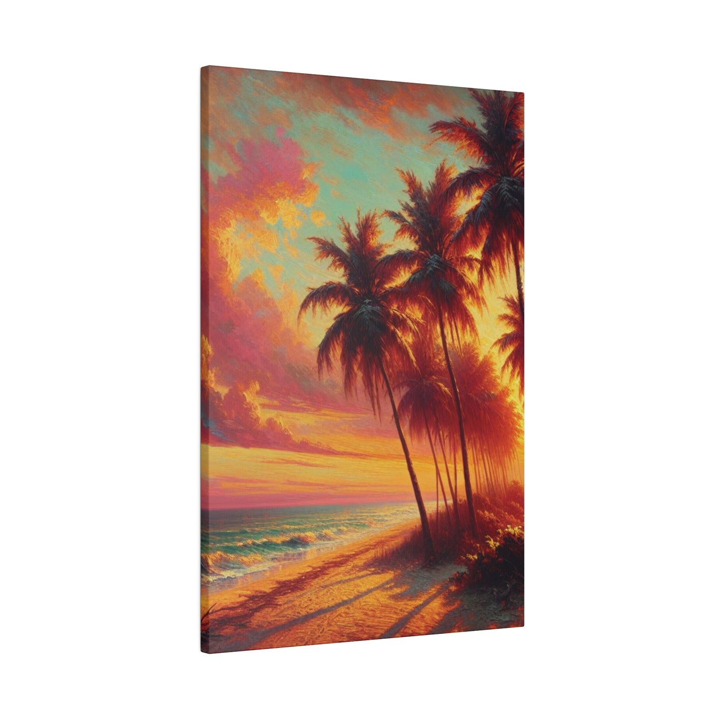 2846J - miami beach art, sunset background, ocean art work, beach art work, sunset designs, miami beach painting, miami beach print