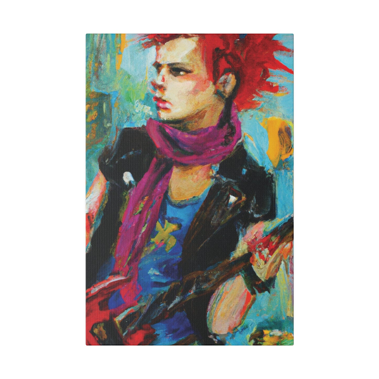 4638X - Rockstar Oil Painting Style Print | Poster | Home Decor | Wall Art | Music Art | Canvas