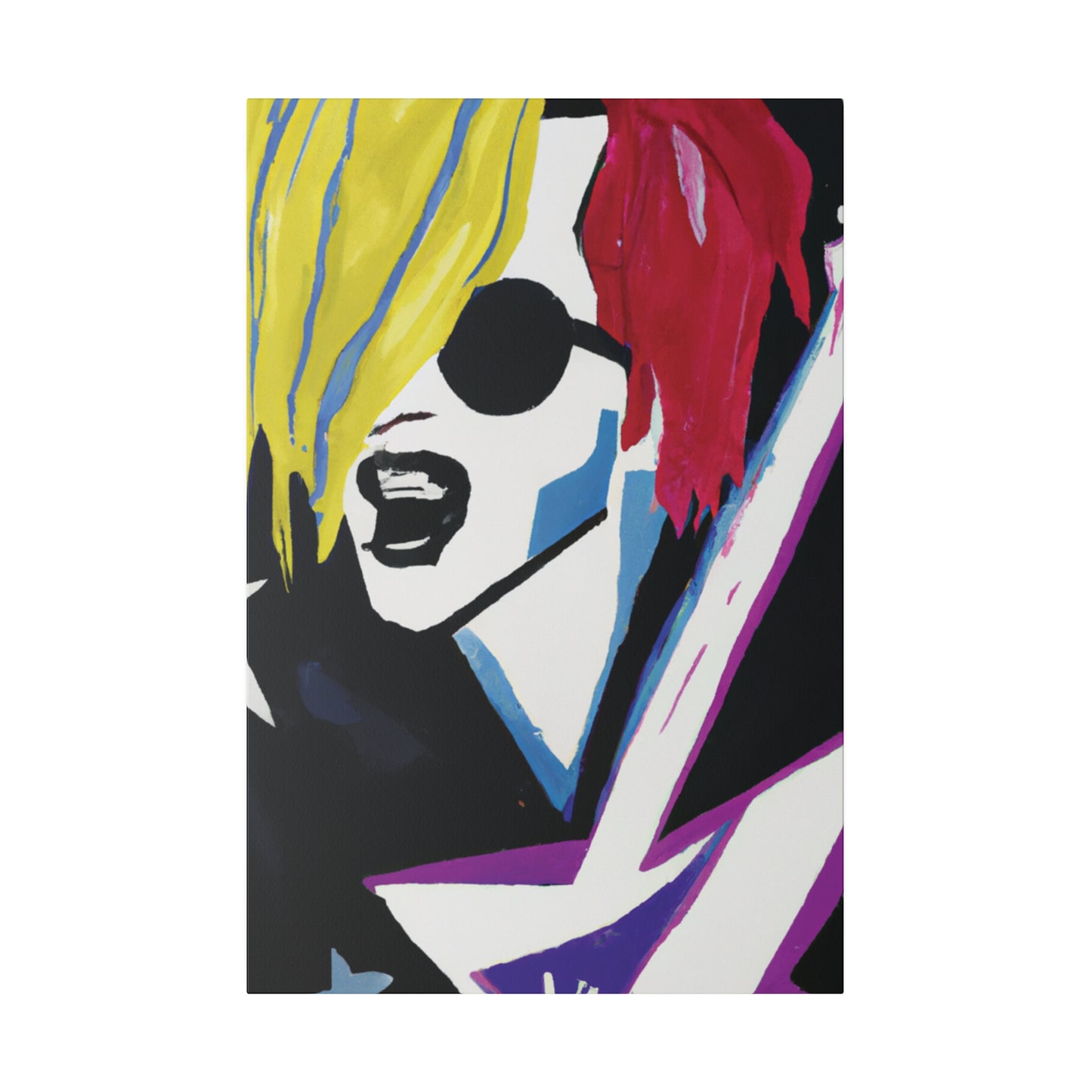 8784F - Rockstar Painting Print | Face | Abstract | Poster | Home Decor | Wall Art | Music Art | Canvas
