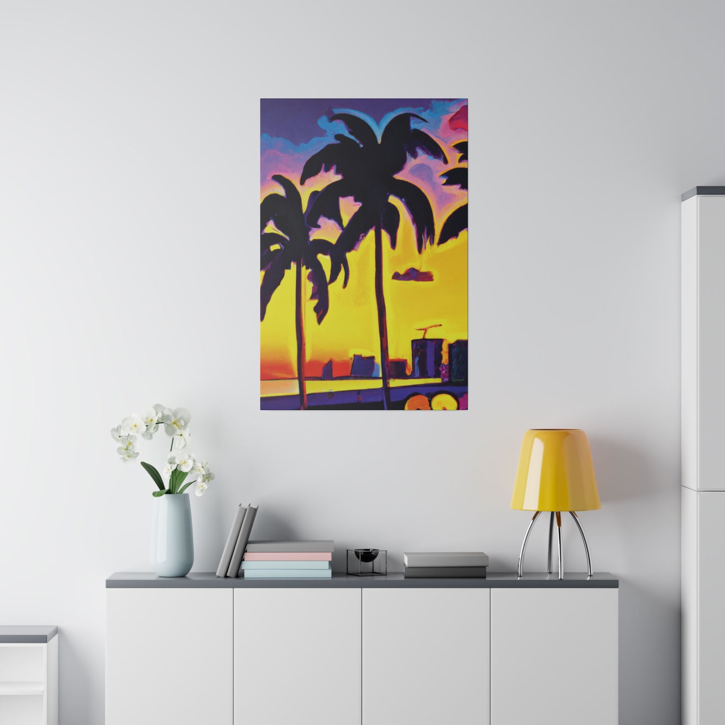 5674W - Miami Beach Sunset Painting Print | Miami | Beach | Sunset | Poster | Home Decor | Wall Art | Canvas