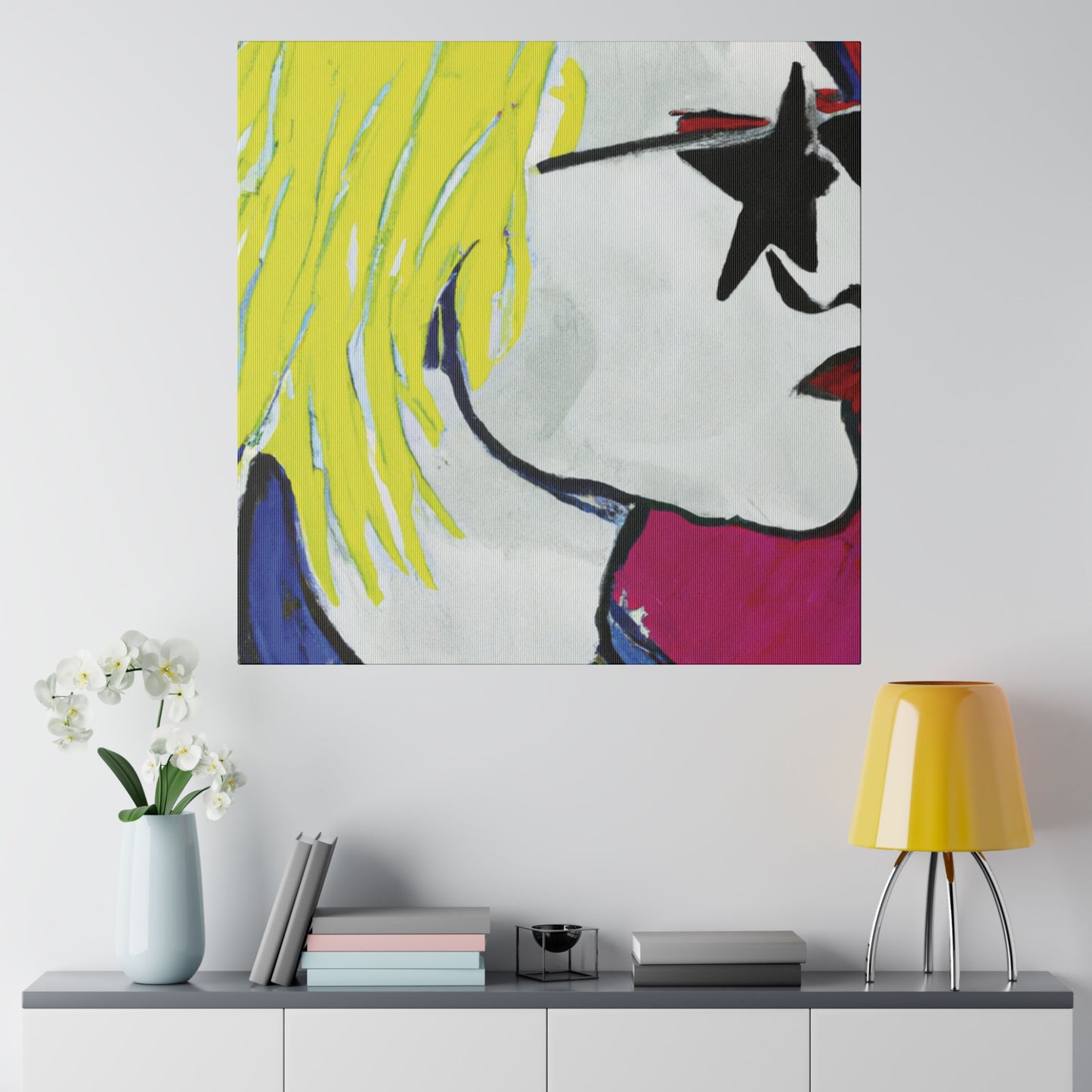 9373P - Rockstar Painting Print | Face | Abstract | Poster | Home Decor | Wall Art | Music Art | Canvas