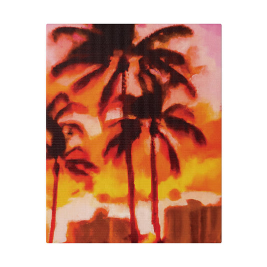 4698F - Miami Beach Sunset Painting Print | Miami | Beach | Sunset | Poster | Home Decor | Wall Art | Canvas