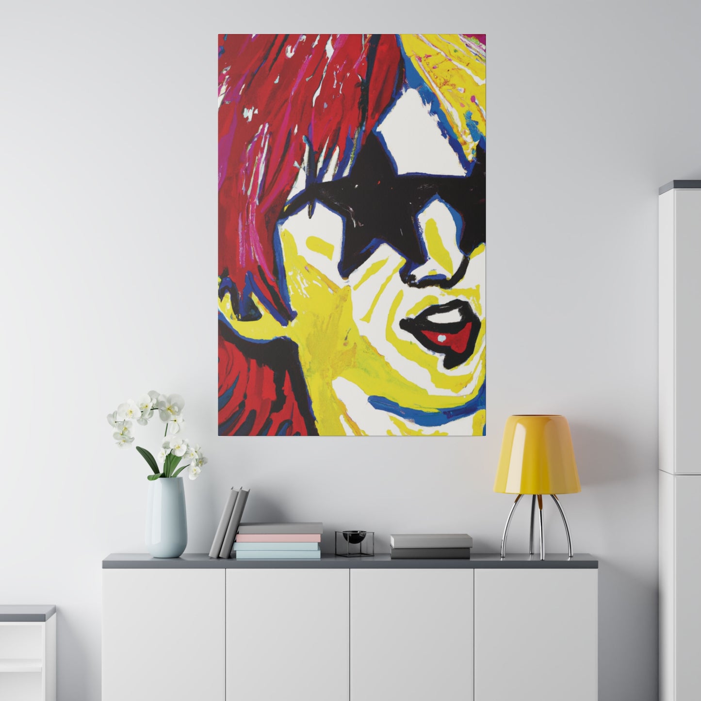 7485G - Rockstar Painting Print | Face | Abstract | Poster | Home Decor | Wall Art | Music Art | Canvas