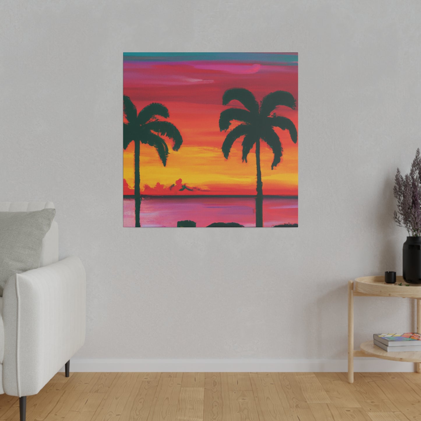 3275A - Miami Beach Sunset Painting Print | Miami | Beach | Sunset | Poster | Home Decor | Wall Art | Canvas