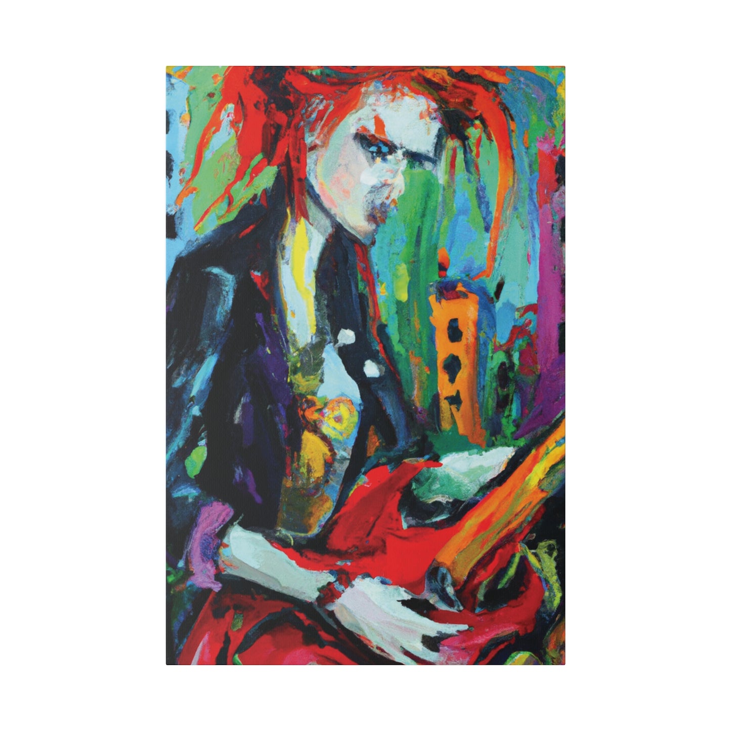 5857Q - Rockstar Oil Painting Style Print | Poster | Home Decor | Wall Art | Music Art | Canvas