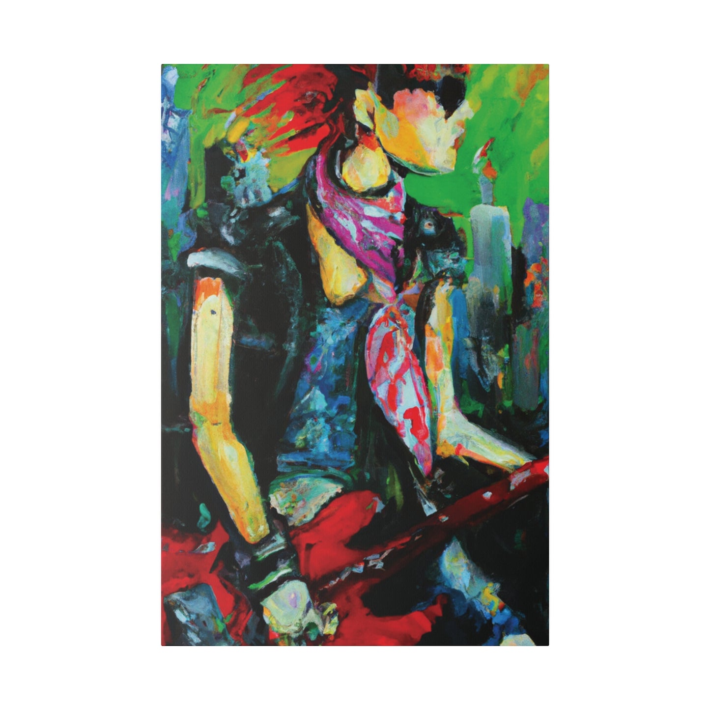 5198V - Rockstar Oil Painting Style Print | Poster | Home Decor | Wall Art | Music Art | Canvas