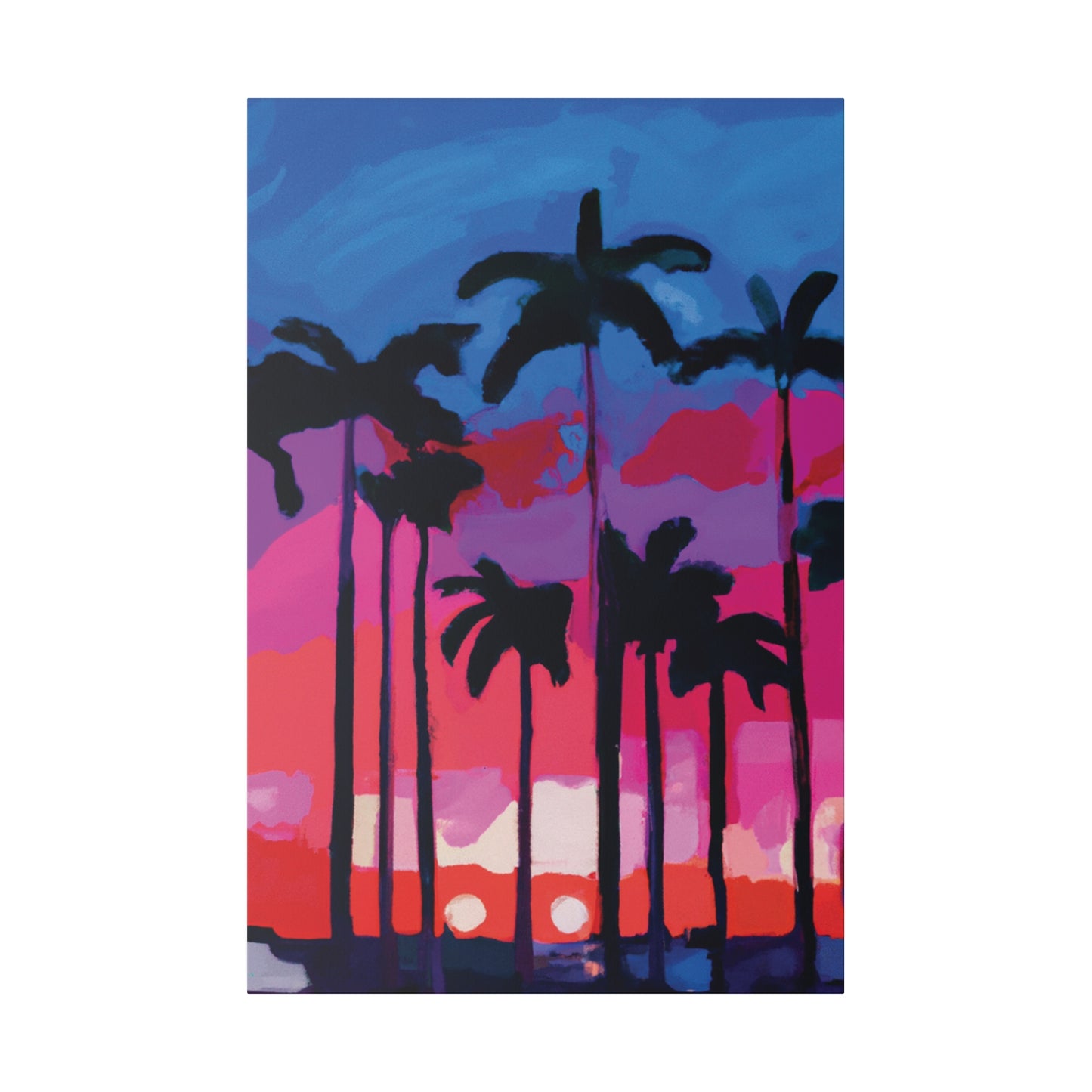 7245Y - Miami Beach Sunset Painting Print | Miami | Beach | Sunset | Poster | Home Decor | Wall Art | Canvas