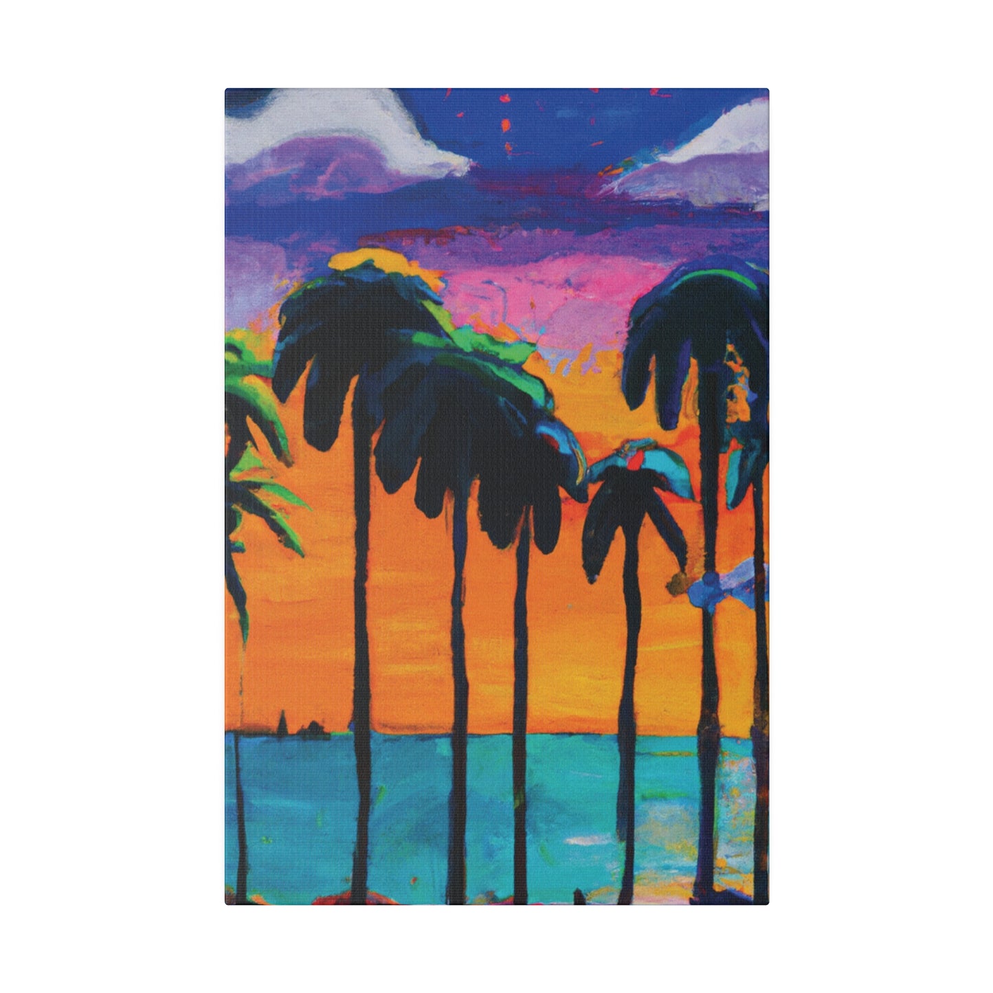 9331M - Miami Beach Sunset Painting Print | Miami | Beach | Sunset | Poster | Home Decor | Wall Art | Canvas