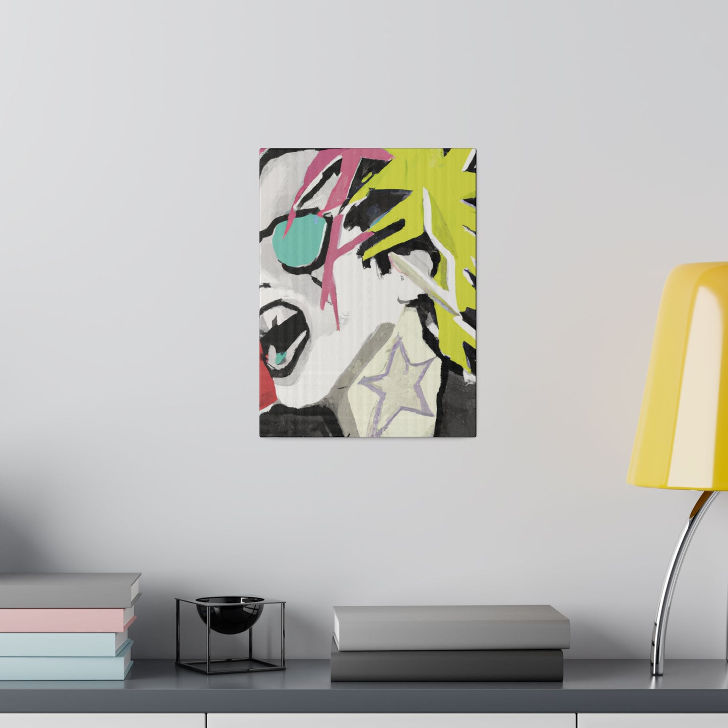 9589K - Rockstar Painting Print | Face | Abstract | Poster | Home Decor | Wall Art | Music Art | Canvas