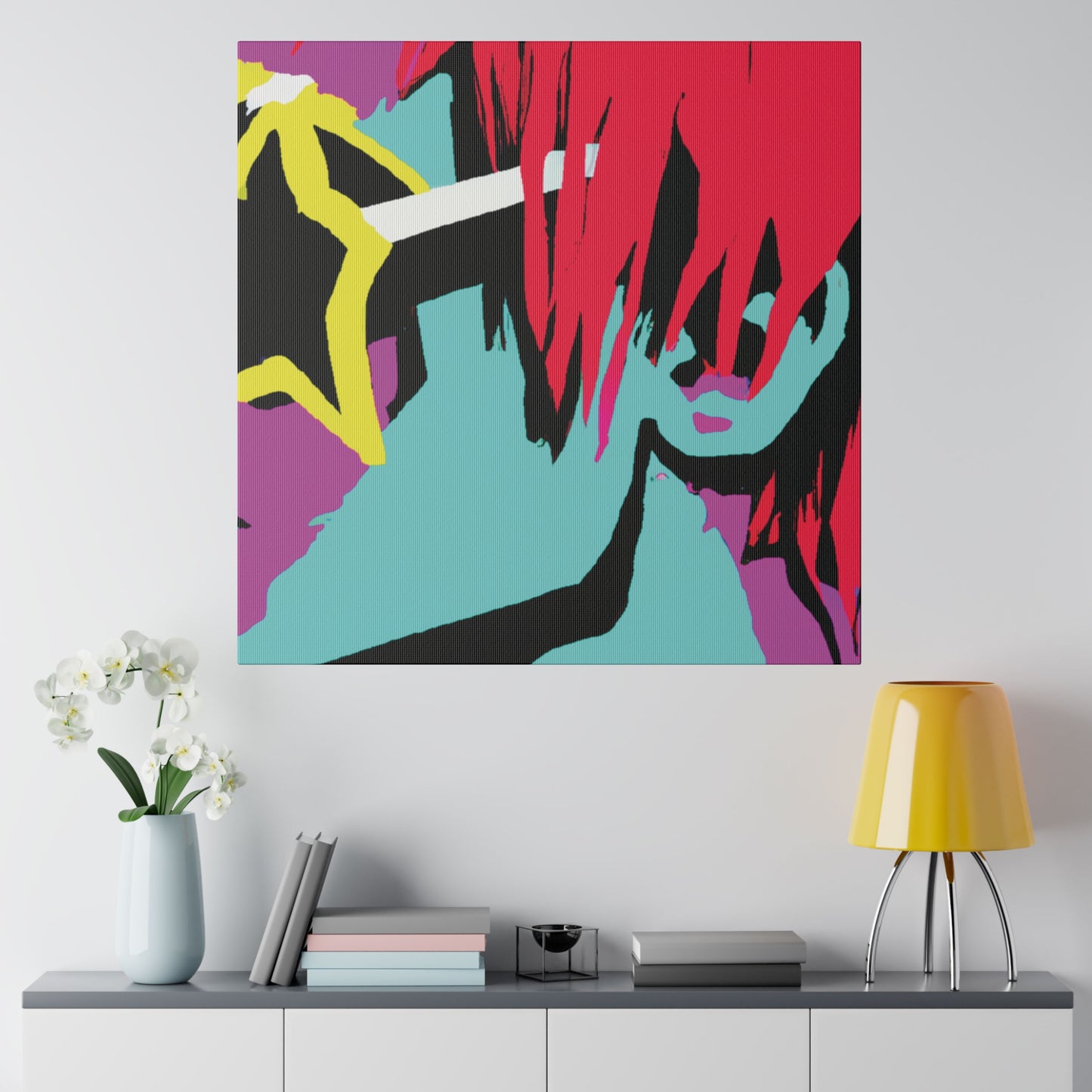 8877T - Rockstar Painting Print | Face | Abstract | Poster | Home Decor | Wall Art | Music Art | Canvas