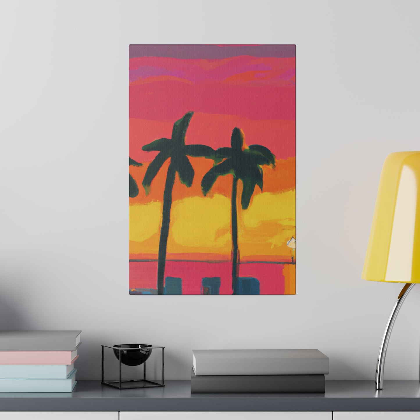 9642Q - Miami Beach Sunset Painting Print | Miami | Beach | Sunset | Poster | Home Decor | Wall Art | Canvas
