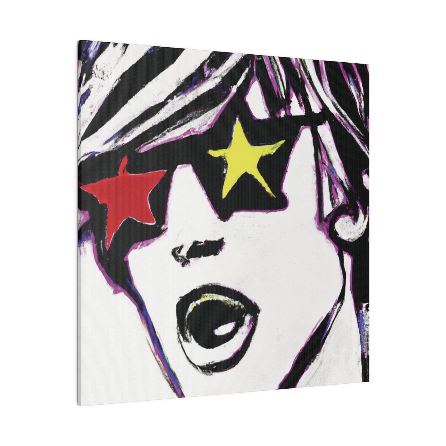 4532A - Rockstar Painting Print | Face | Abstract | Poster | Home Decor | Wall Art | Music Art | Canvas