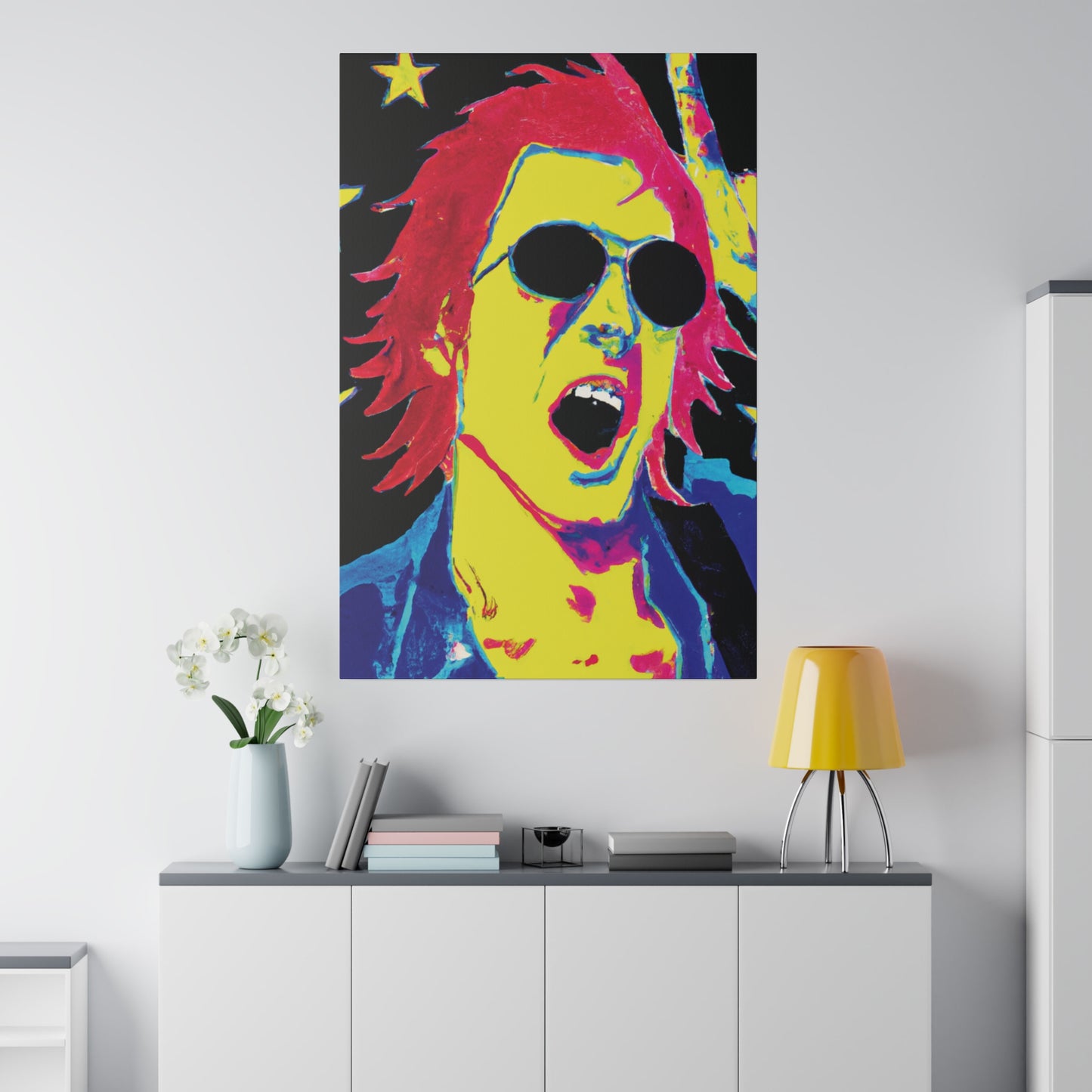 3158P - Rockstar Painting Print | Face | Abstract | Poster | Home Decor | Wall Art | Music Art | Canvas