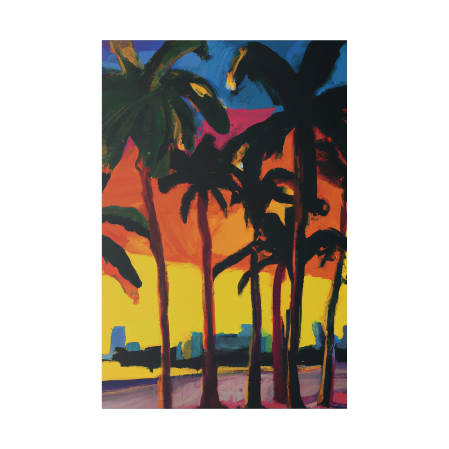 7398G - Miami Beach Sunset Painting Print | Miami | Beach | Sunset | Poster | Home Decor | Wall Art | Canvas