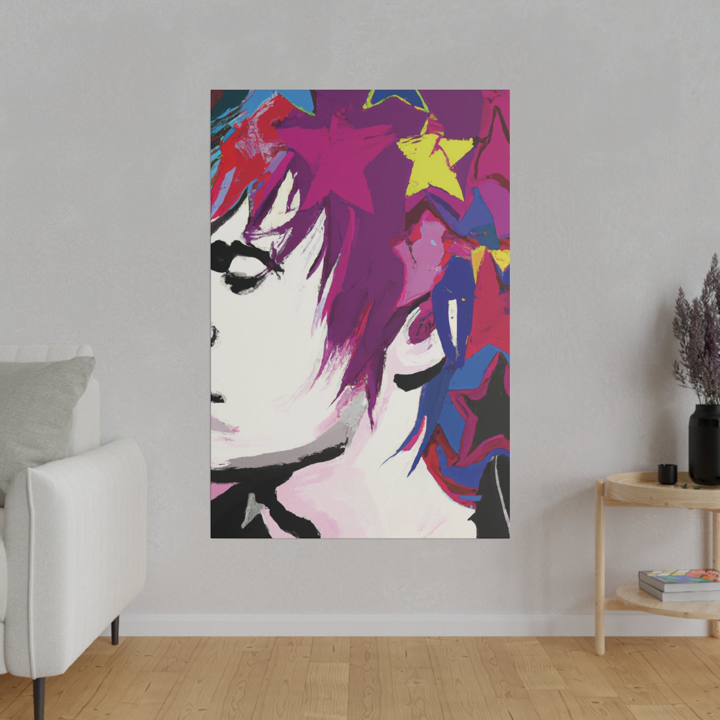 7369B - Rockstar Painting Print | Face | Abstract | Poster | Home Decor | Wall Art | Music Art | Canvas