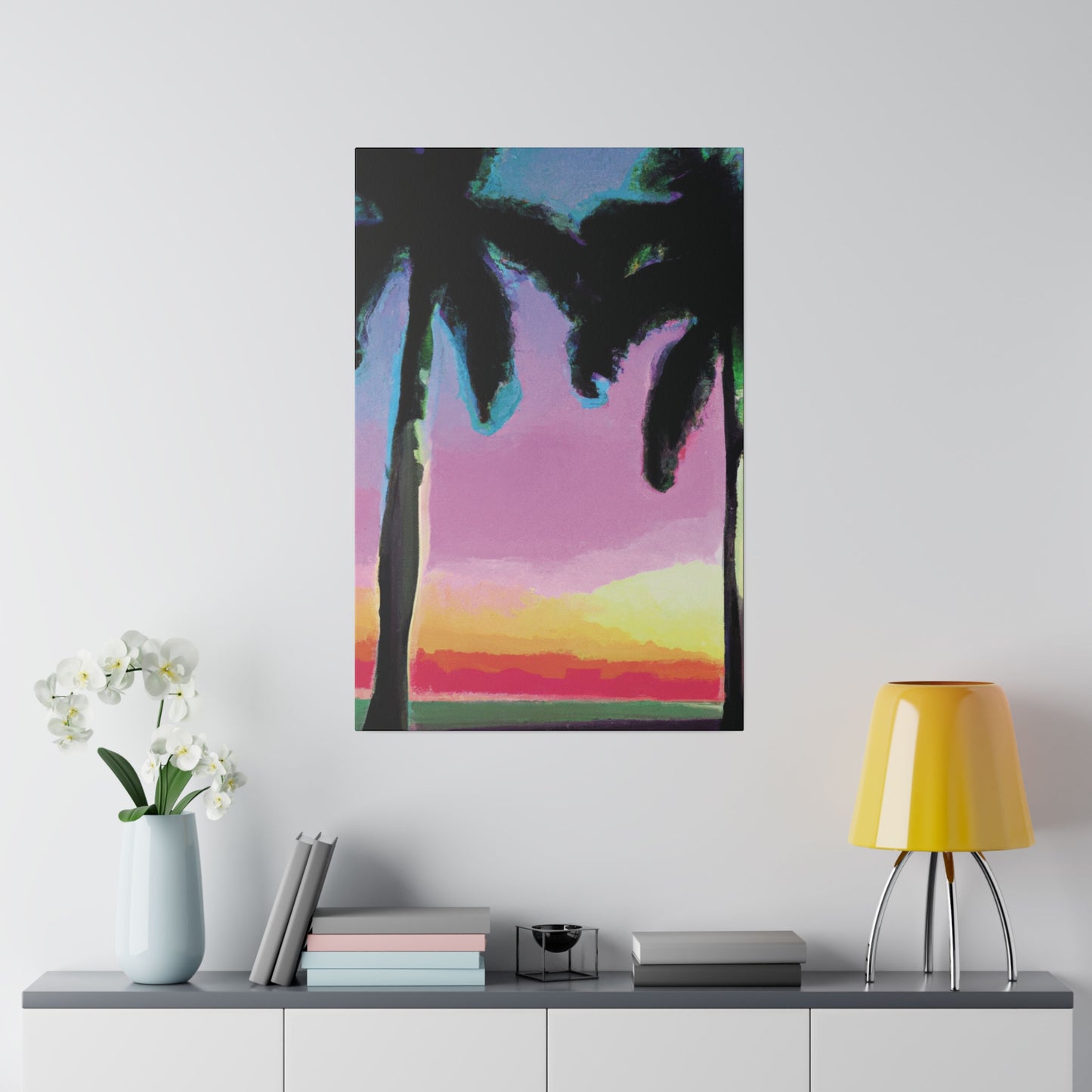 8491N - Miami Beach Sunset Painting Print | Miami | Beach | Sunset | Poster | Home Decor | Wall Art | Canvas