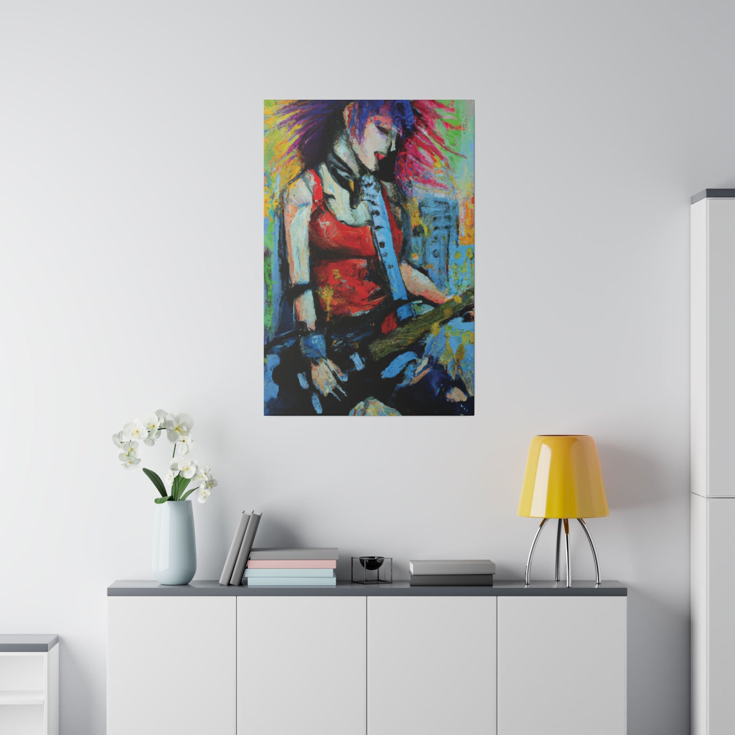 8424V - Rockstar Oil Painting Style Print | Poster | Home Decor | Wall Art | Music Art | Canvas