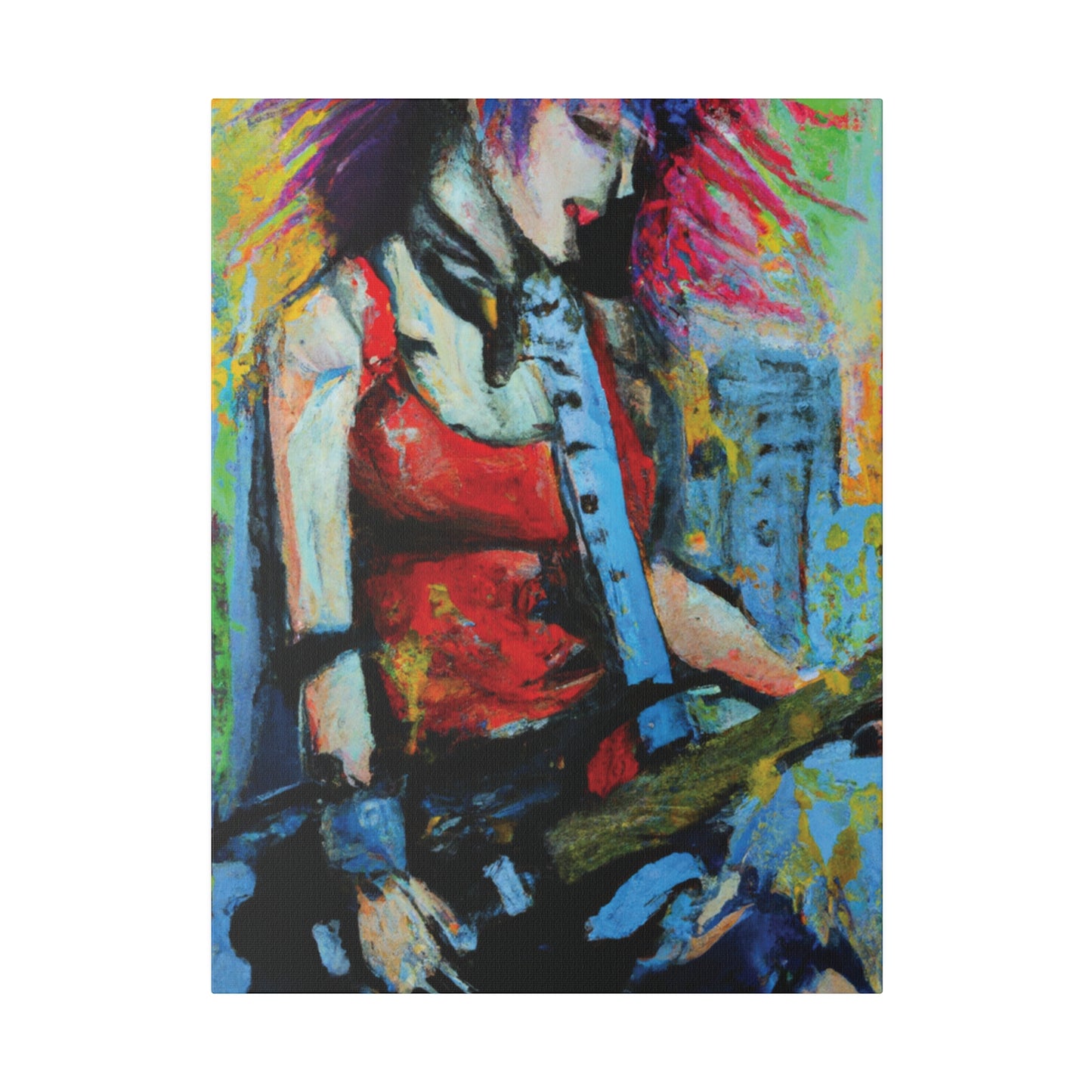 8424V - Rockstar Oil Painting Style Print | Poster | Home Decor | Wall Art | Music Art | Canvas