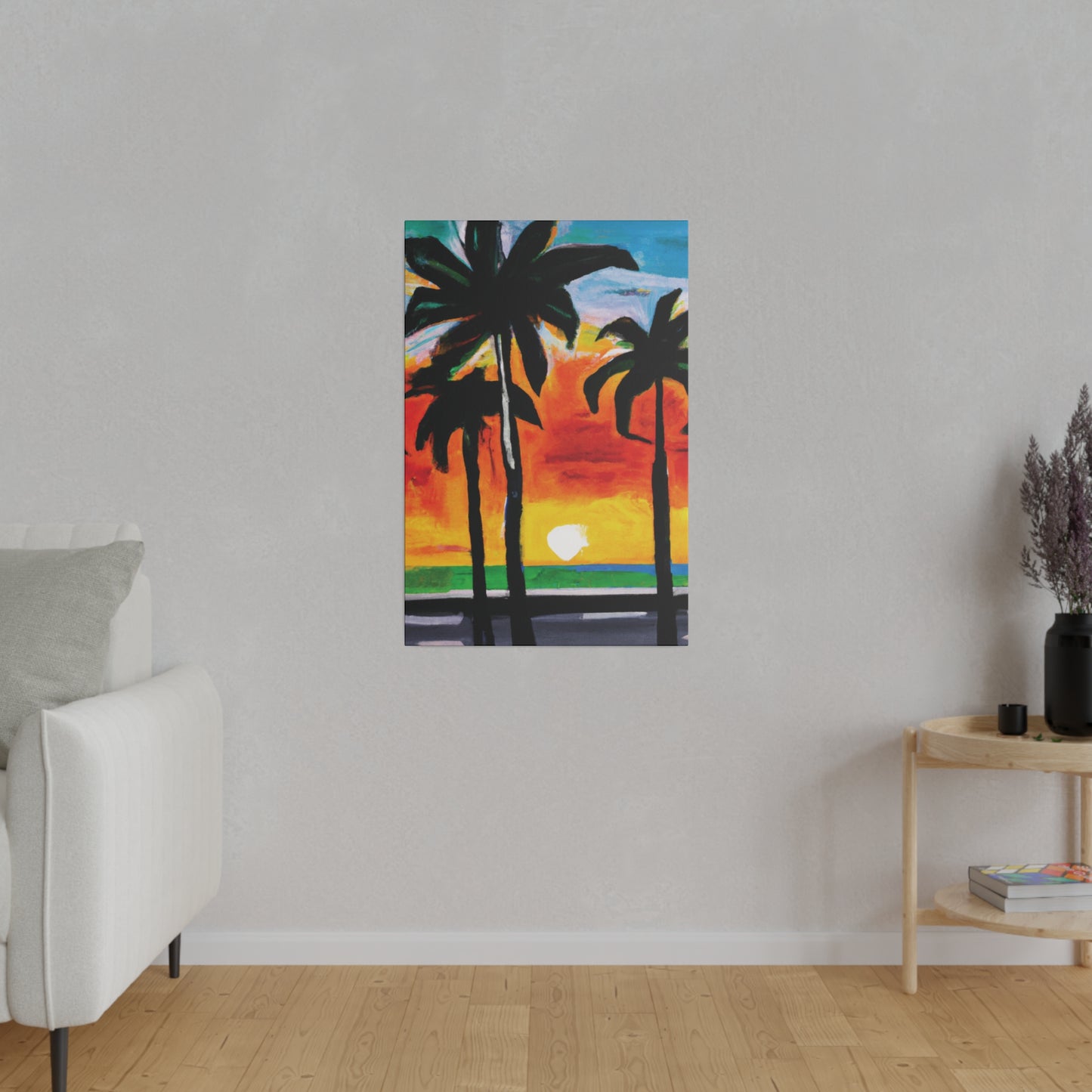 4312S - Miami Beach Sunset Painting Print | Miami | Beach | Sunset | Poster | Home Decor | Wall Art | Canvas