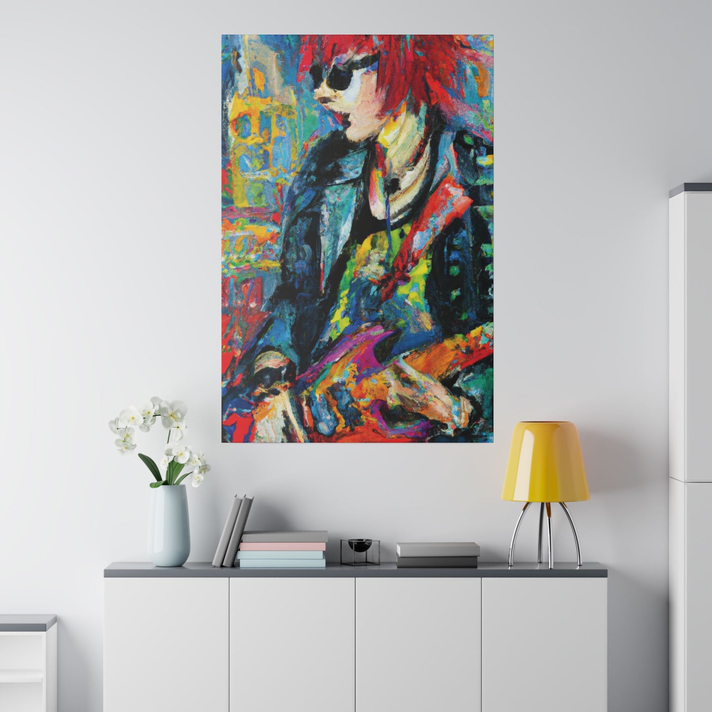 1754P - Rockstar Oil Painting Style Print | Poster | Home Decor | Wall Art | Music Art | Canvas