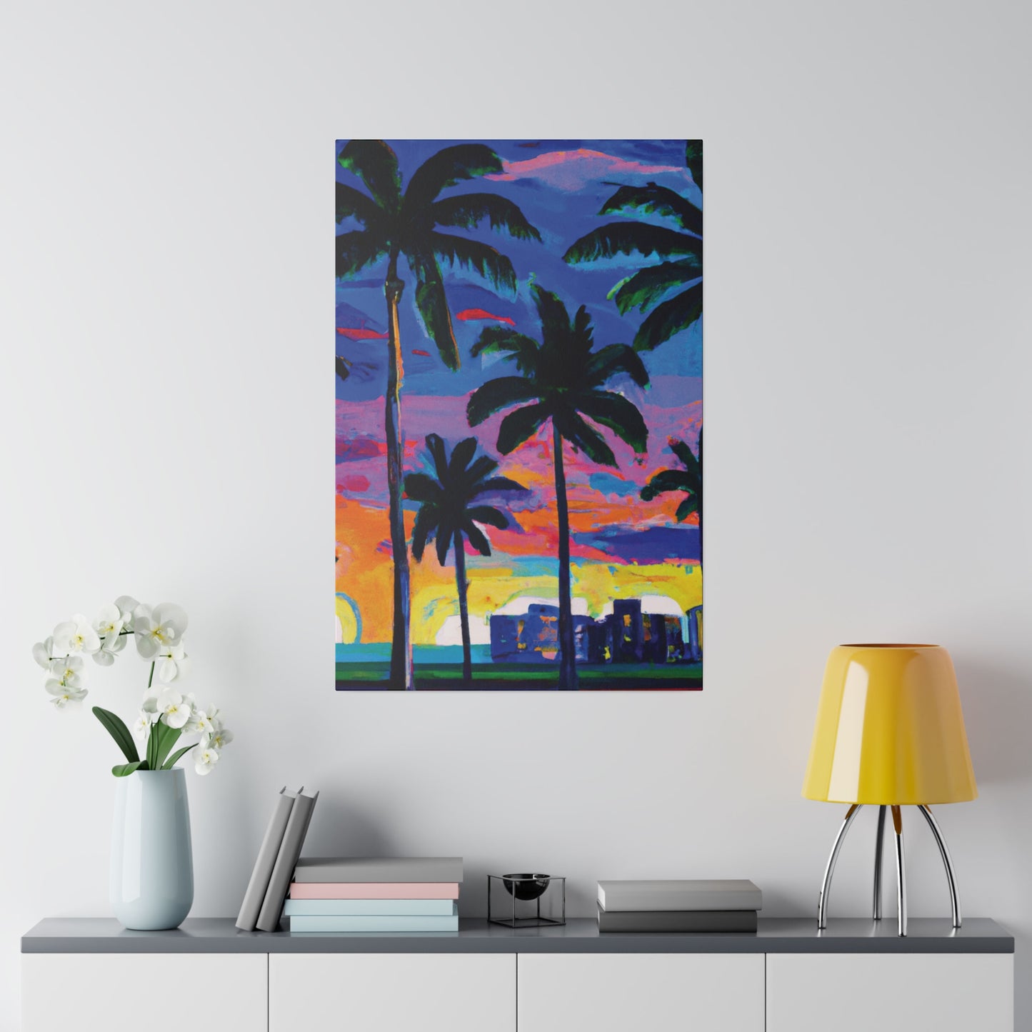 4621L - Miami Beach Sunset Painting Print | Miami | Beach | Sunset | Poster | Home Decor | Wall Art | Canvas