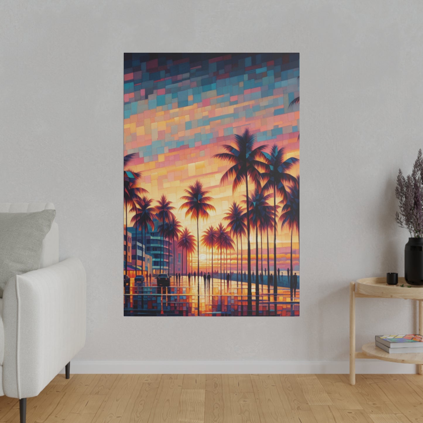 8263Z - miami beach art, sunset background, ocean art work, beach art work, sunset designs, miami beach painting, miami beach print