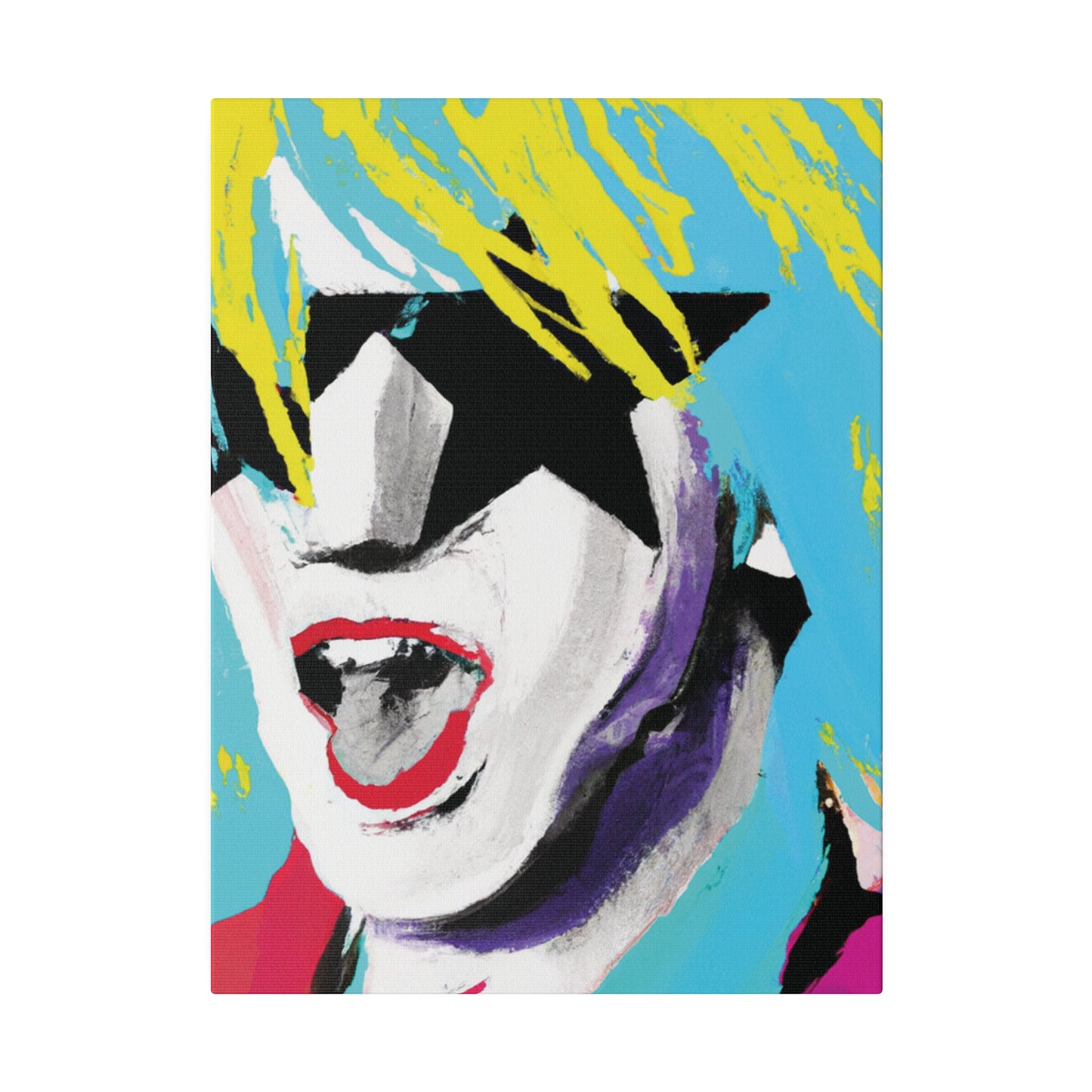 8736P - Rockstar Painting Print | Face | Abstract | Poster | Home Decor | Wall Art | Music Art | Canvas