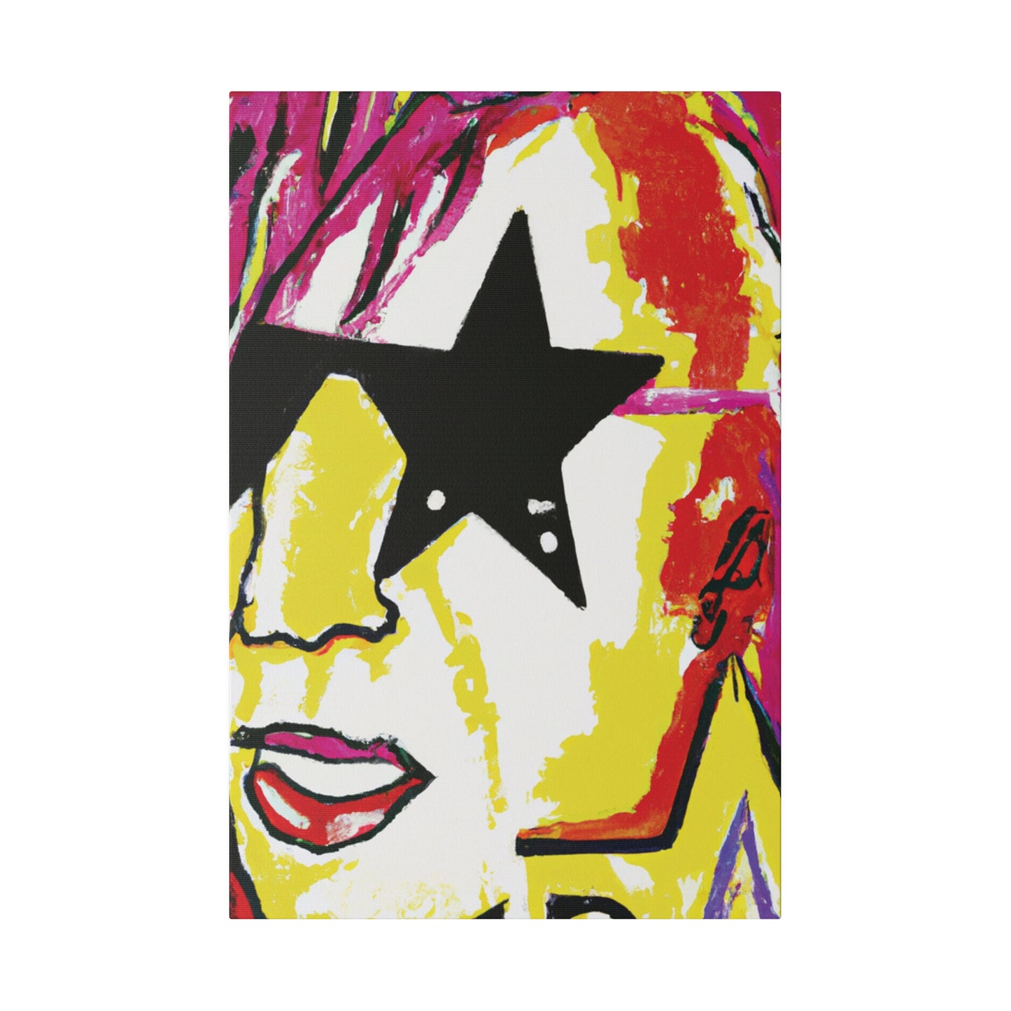 5698R - Rockstar Painting Print | Face | Abstract | Poster | Home Decor | Wall Art | Music Art | Canvas