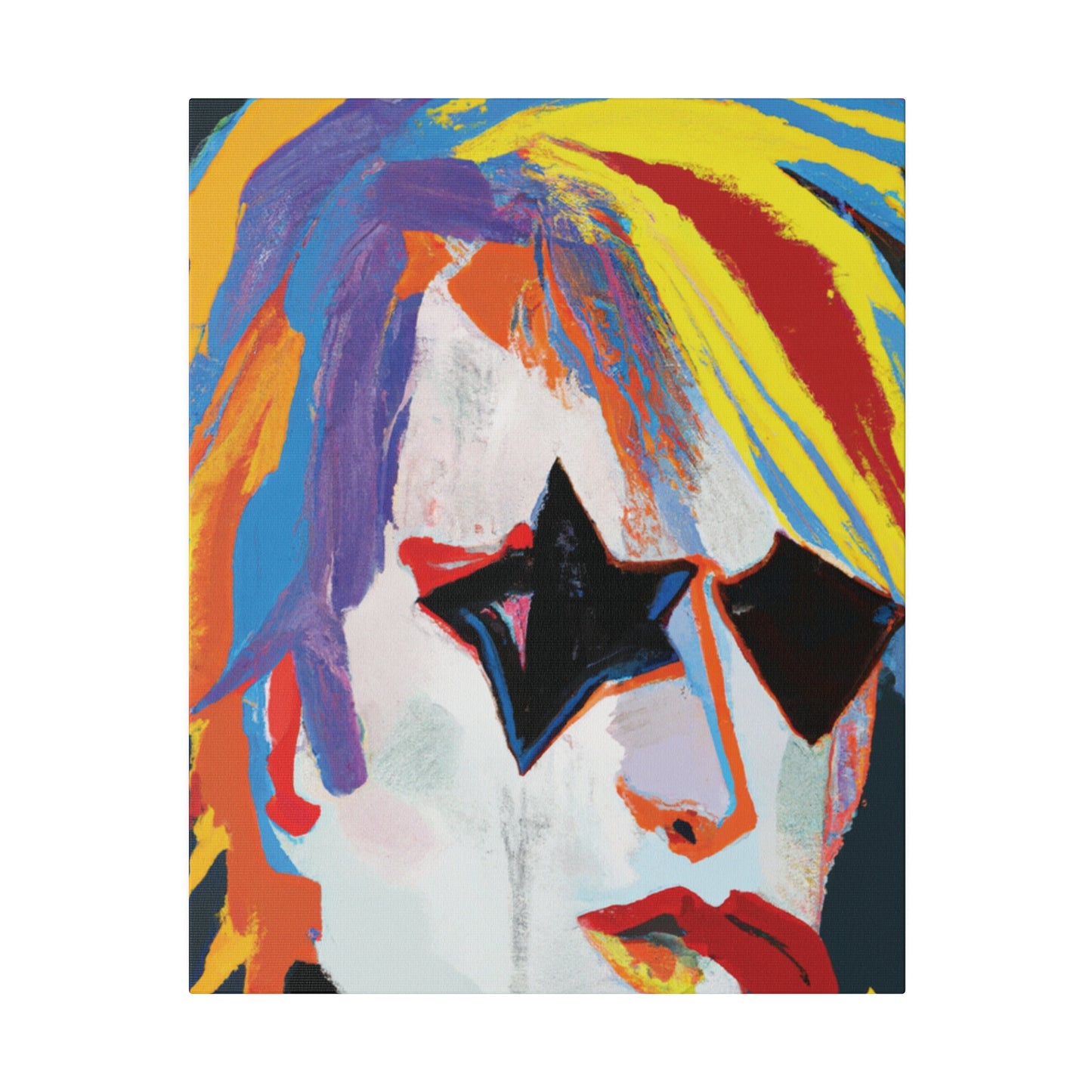 5673A - Rockstar Painting Print | Face | Abstract | Poster | Home Decor | Wall Art | Music Art | Canvas