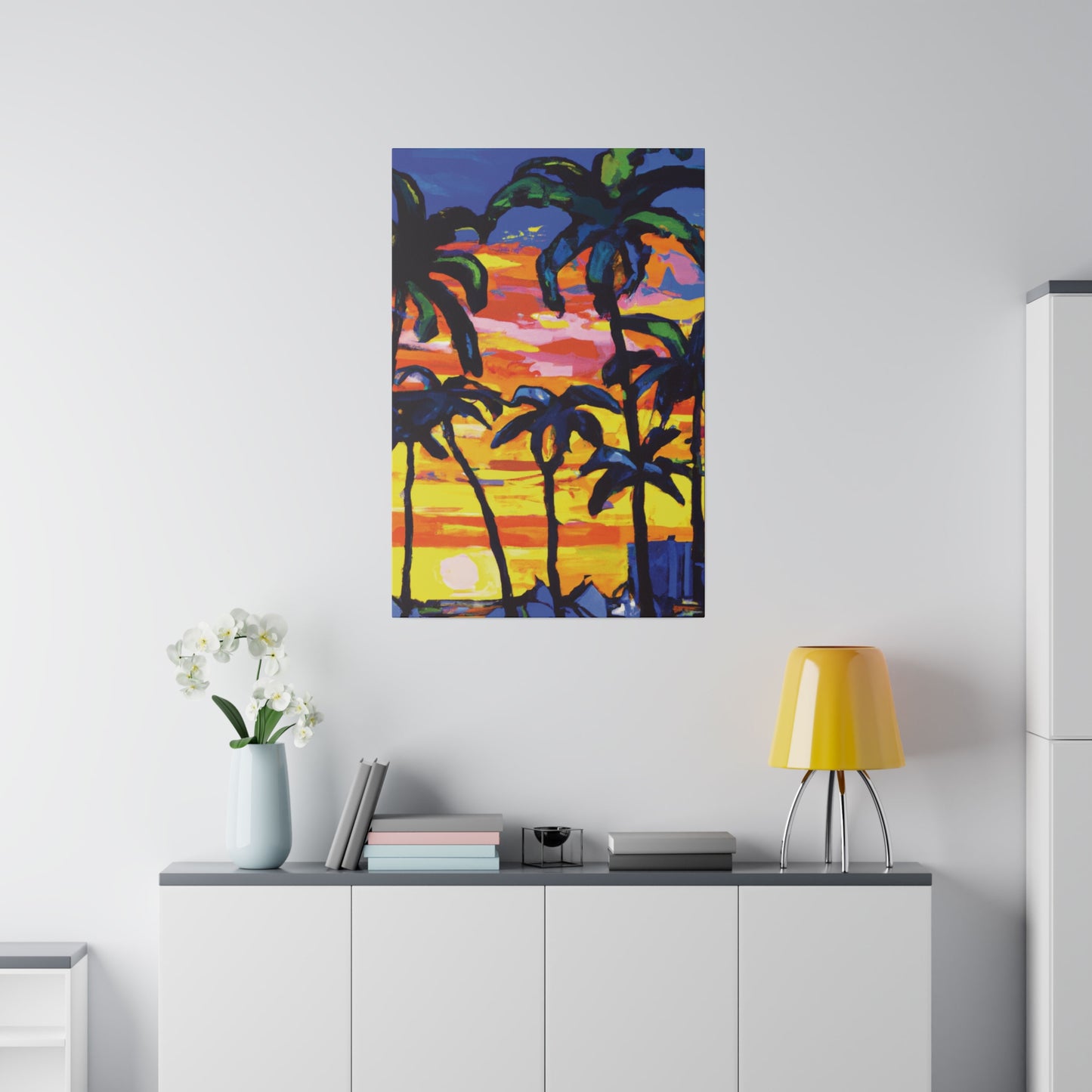 9087W - Miami Beach Sunset Painting Print | Miami | Beach | Sunset | Poster | Home Decor | Wall Art | Canvas