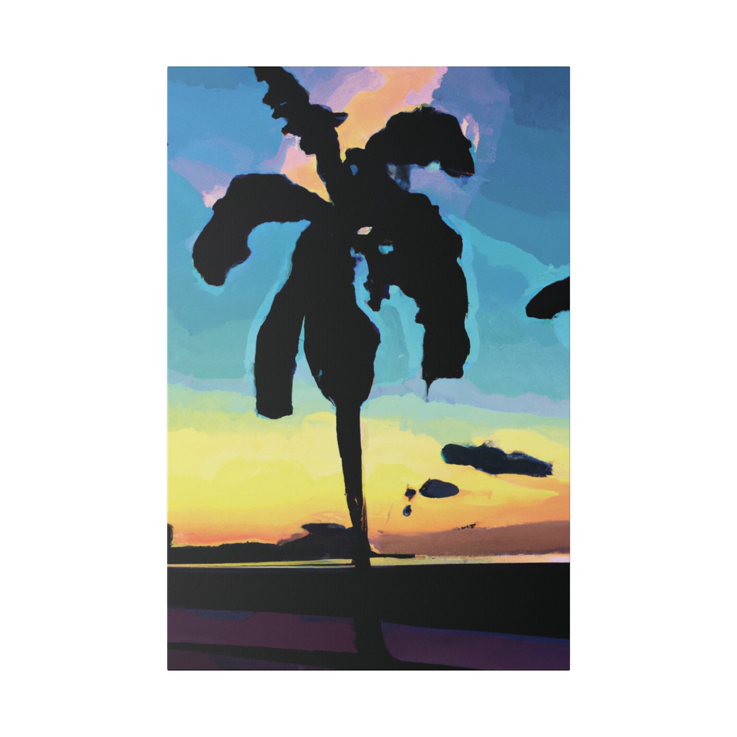 3232A - Miami Beach Sunset Painting Print | Miami | Beach | Sunset | Poster | Home Decor | Wall Art | Canvas