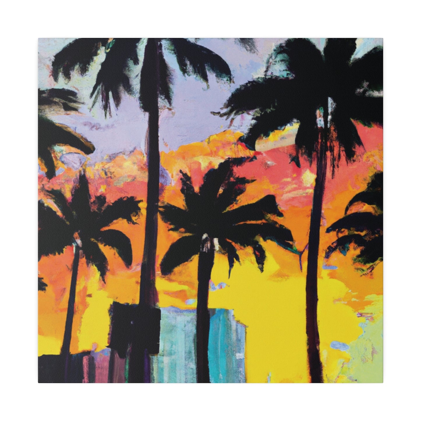 10266L - Miami Beach Sunset Painting Print | Miami | Beach | Sunset | Poster | Home Decor | Wall Art | Canvas