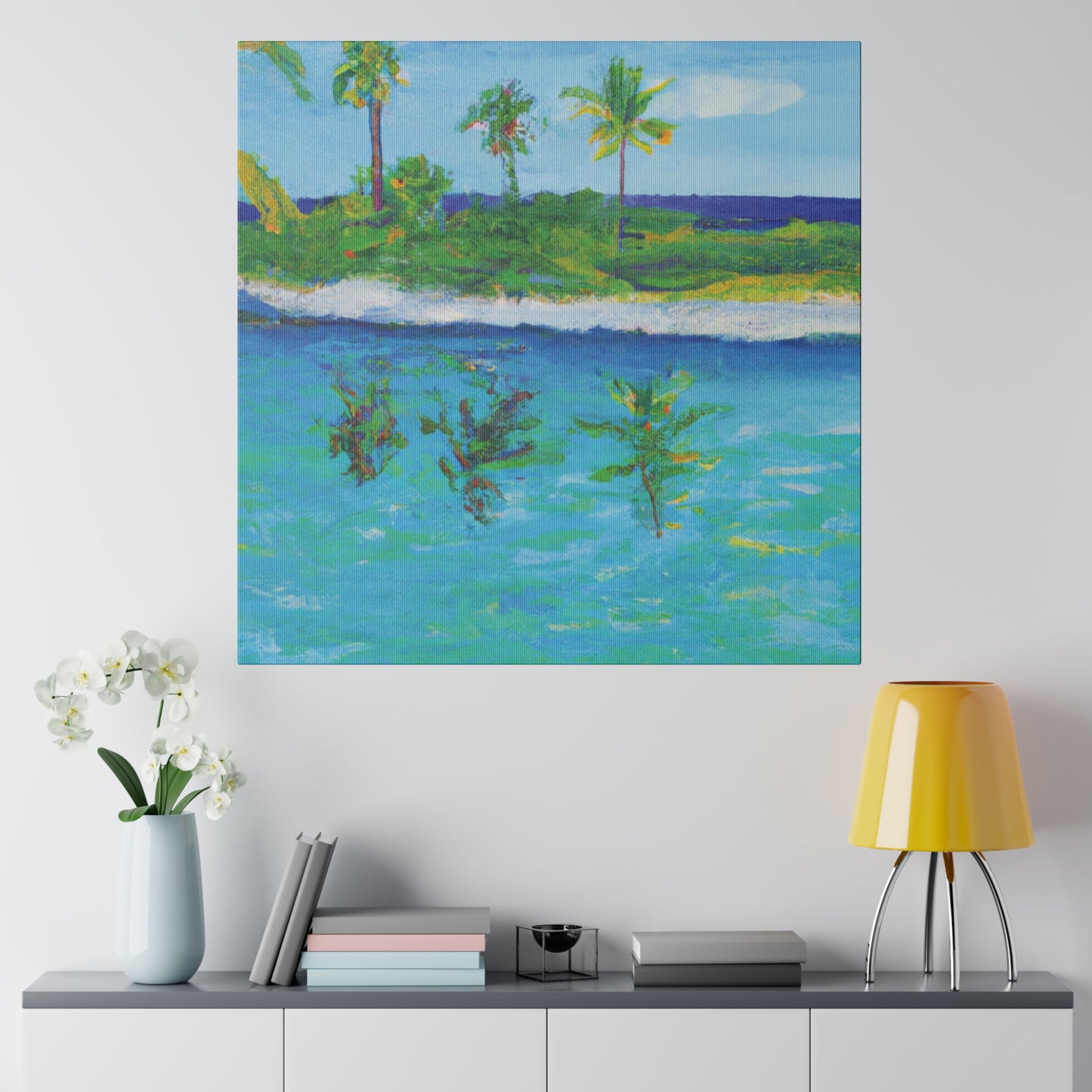 7382P - Bahamas Ocean Painting Print | Bahamas | Ocean | Beach | Poster | Home Decor | Wall Art | Canvas