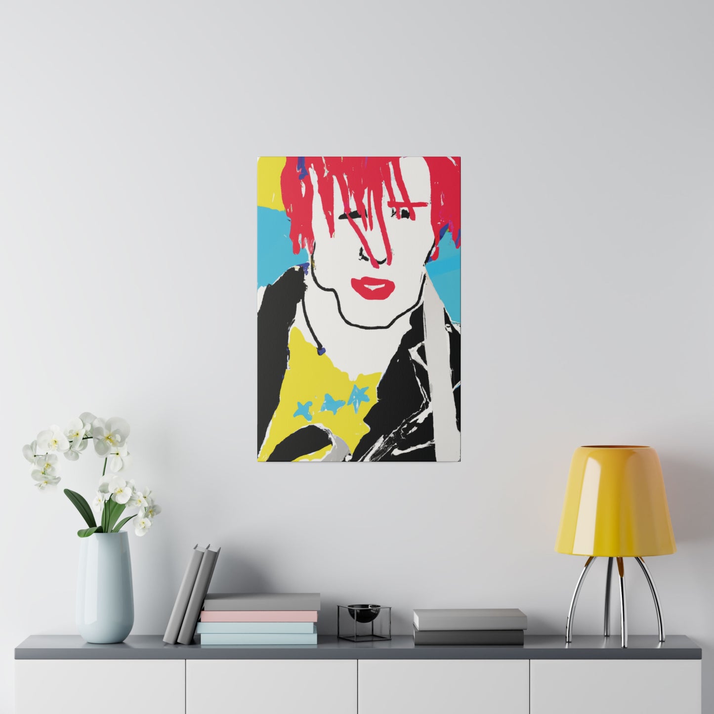 6346F - Rockstar Painting Print | Face | Abstract | Poster | Home Decor | Wall Art | Music Art | Canvas