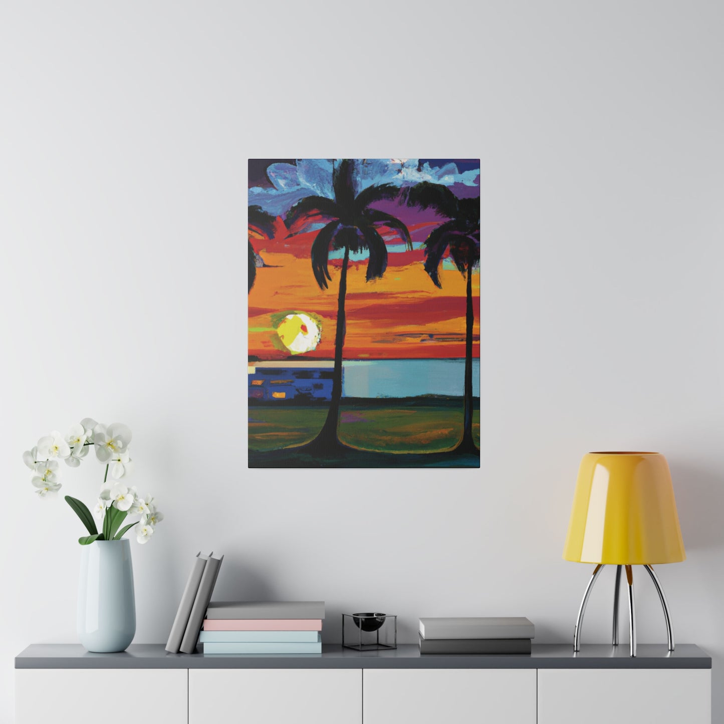 1676M - Miami Beach Sunset Painting Print | Miami | Beach | Sunset | Poster | Home Decor | Wall Art | Canvas