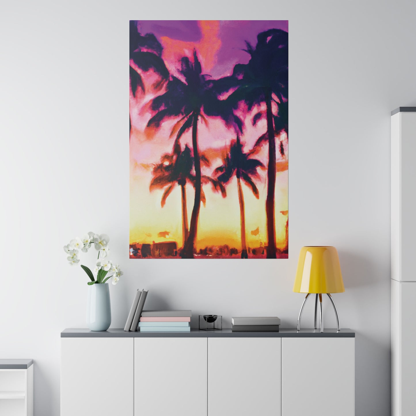 7266A - Miami Beach Sunset Painting Print | Miami | Beach | Sunset | Poster | Home Decor | Wall Art | Canvas