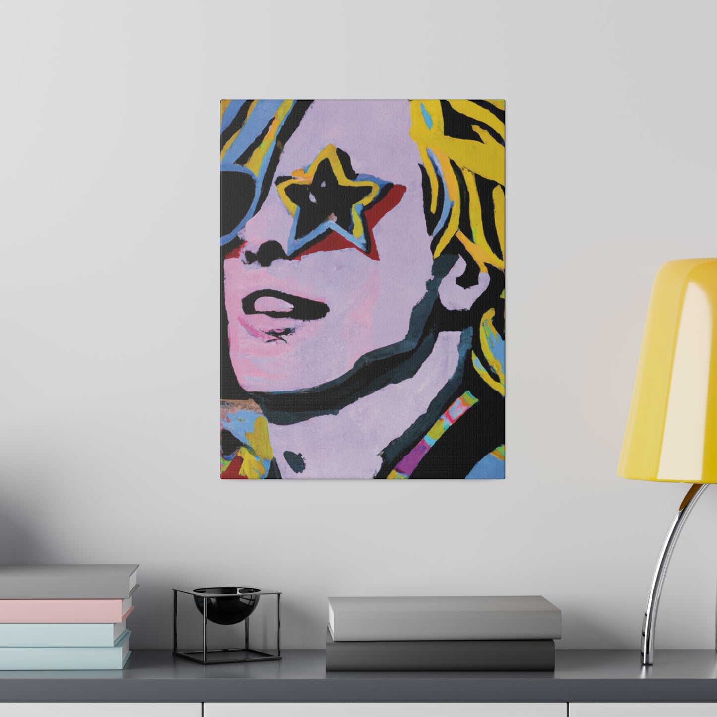 5027F - Rockstar Painting Print | Face | Abstract | Poster | Home Decor | Wall Art | Music Art | Canvas