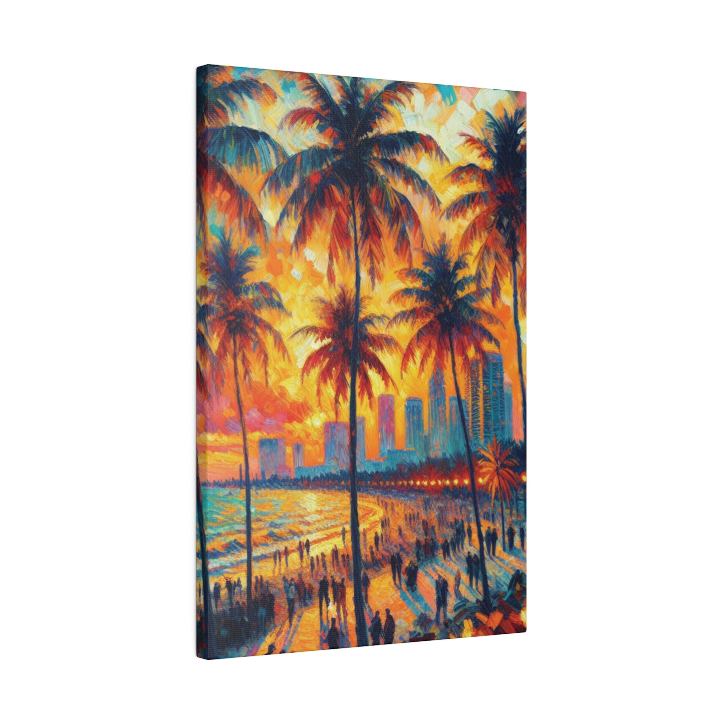 5318W - miami beach art, sunset background, ocean art work, beach art work, sunset designs, miami beach painting, miami beach print