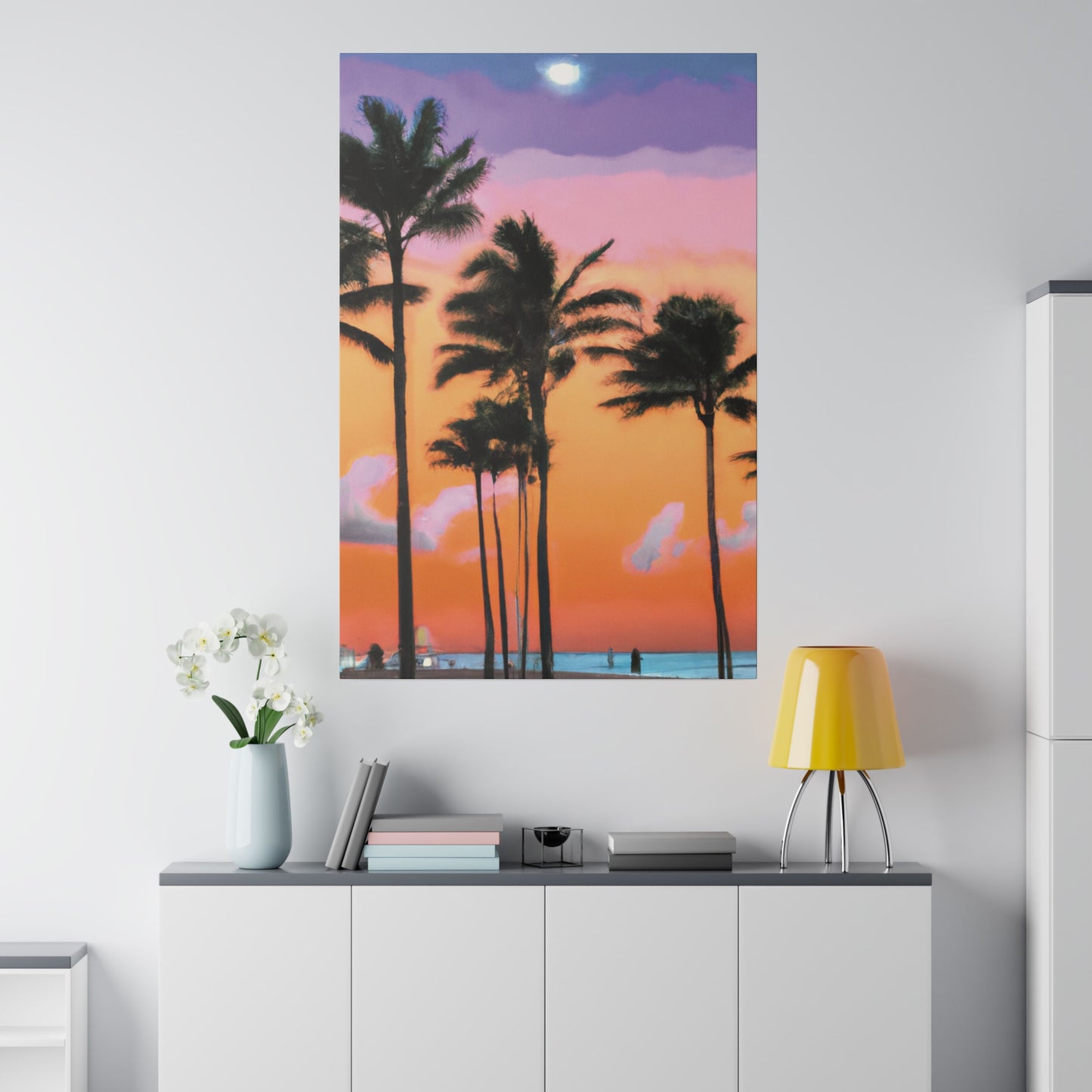 4126T - Miami Beach Sunset Painting Print | Miami | Beach | Sunset | Poster | Home Decor | Wall Art | Canvas