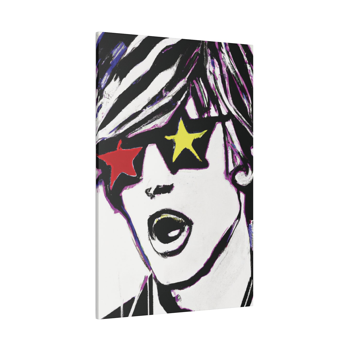 4532A - Rockstar Painting Print | Face | Abstract | Poster | Home Decor | Wall Art | Music Art | Canvas