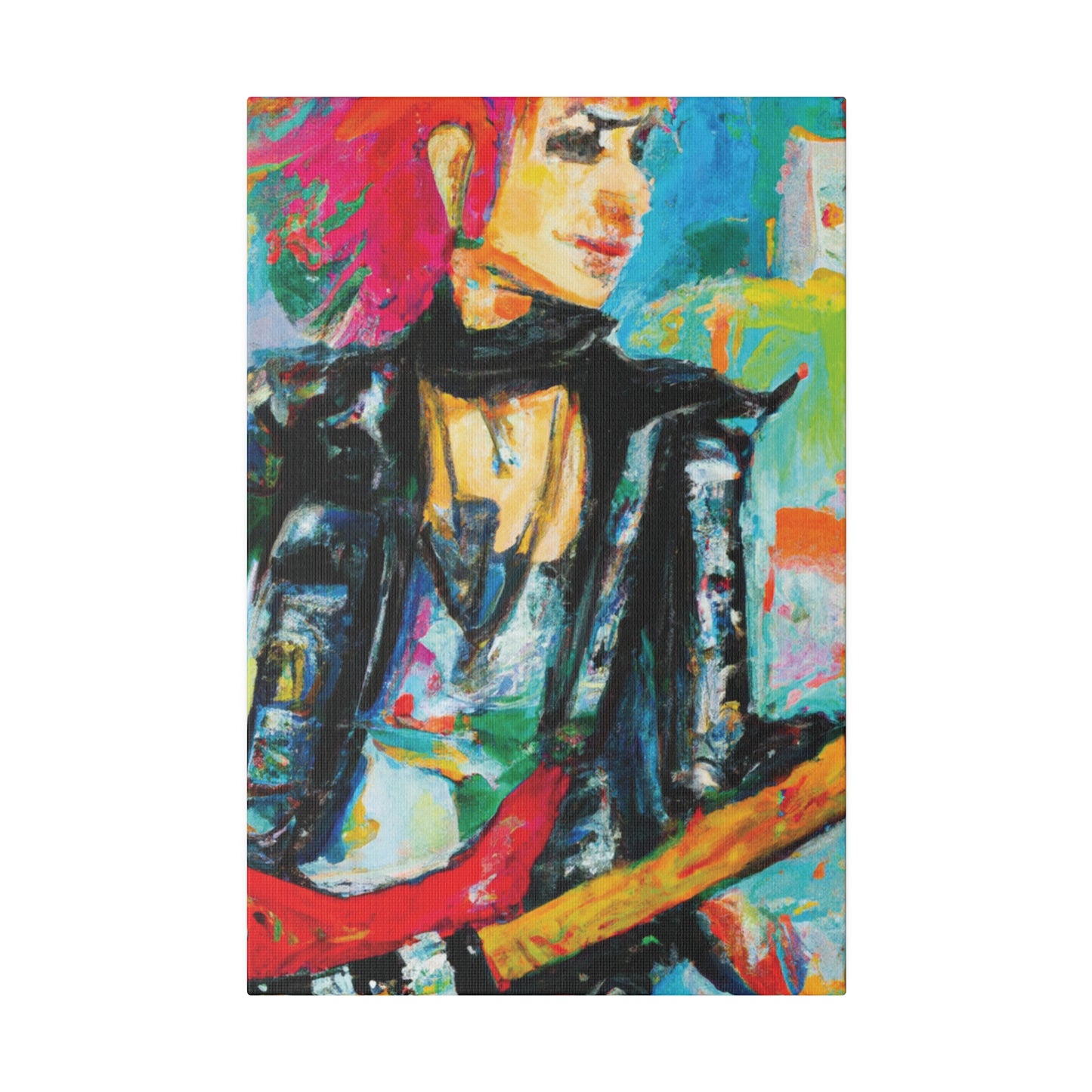 9554L - Rockstar Oil Painting Style Print | Poster | Home Decor | Wall Art | Music Art | Canvas