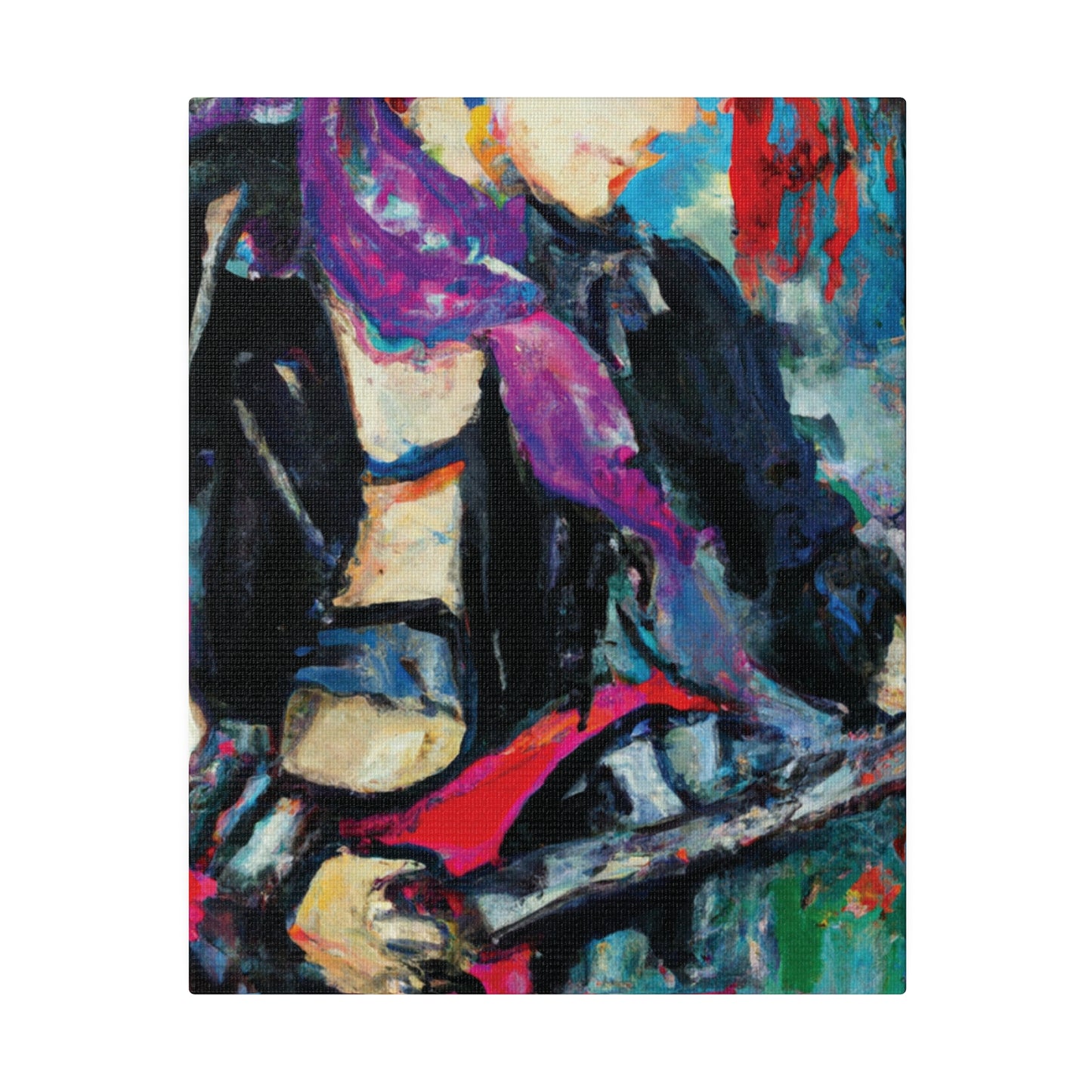 208D - Rockstar Oil Painting Style Print | Poster | Home Decor | Wall Art | Music Art | Canvas