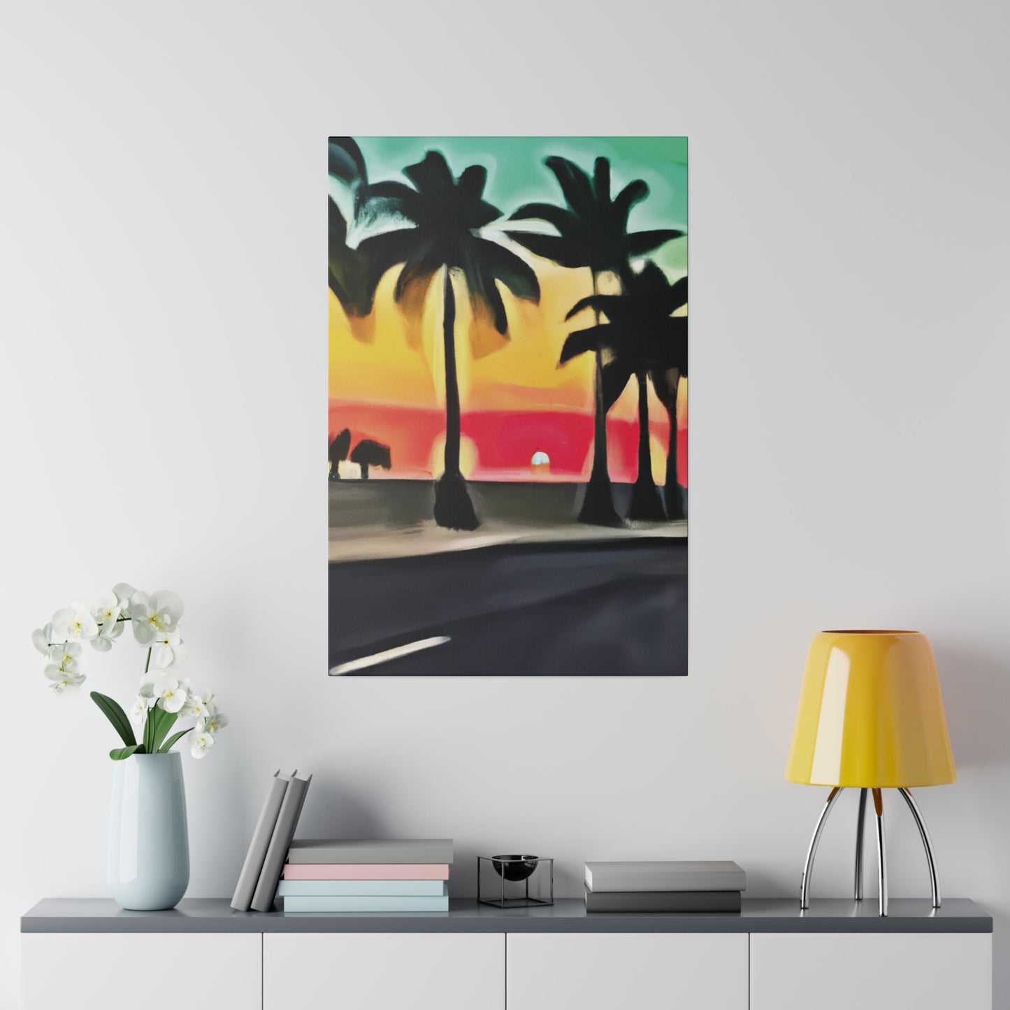 6057U - Miami Beach Sunset Painting Print | Miami | Beach | Sunset | Poster | Home Decor | Wall Art | Canvas